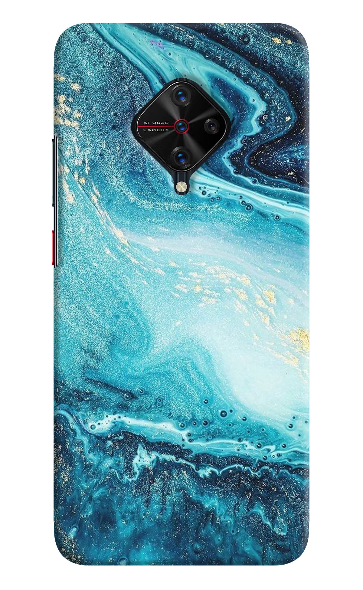Blue Glitter Marble Vivo S1 Pro Back Cover - Blue Glitter Marble Vivo S1 Pro Hard Case Back Cover by Casekaro Blue Glitter Marble Vivo S1 Pro Hard Case Back Cover by Casekaro