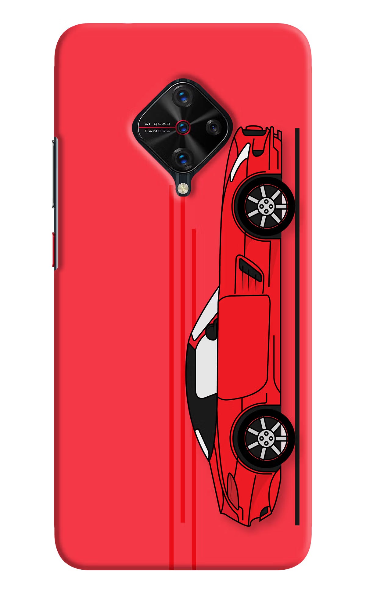 Red Velocity Vivo S1 Pro Back Cover - Red Velocity Vivo S1 Pro Hard Case Back Cover by Casekaro Red Velocity Vivo S1 Pro Hard Case Back Cover by Casekaro
