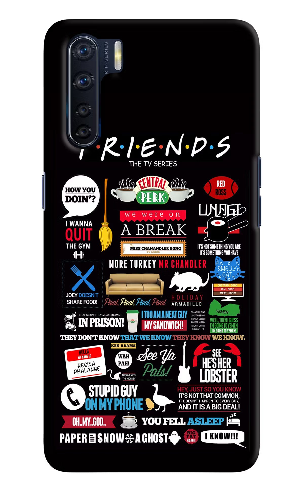 FRIENDS Oppo F15 Back Cover - FRIENDS Oppo F15 Hard Case Back Cover by Casekaro FRIENDS Oppo F15 Hard Case Back Cover by Casekaro