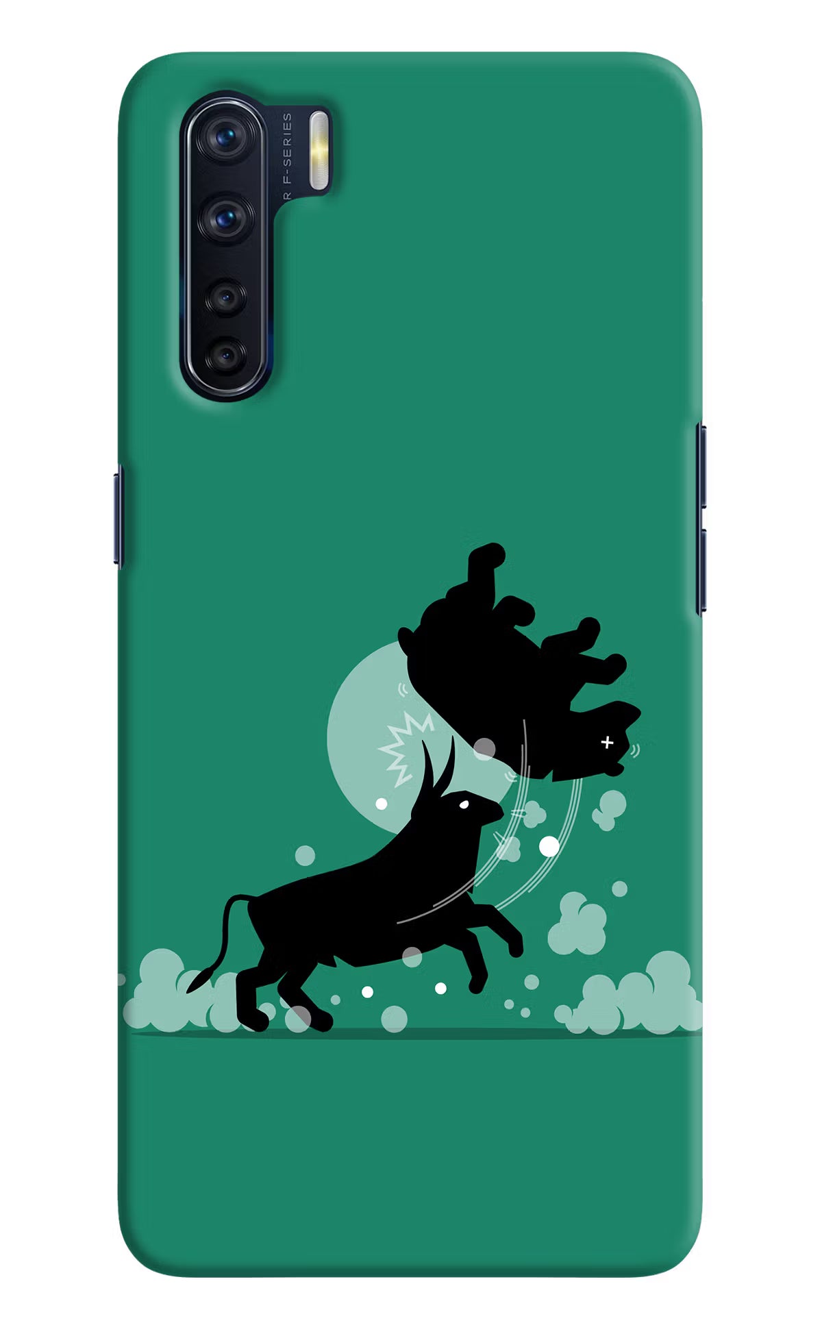 Bull Conqueror Oppo F15 Back Cover - Bull Conqueror Oppo F15 Hard Case Back Cover by Casekaro Bull Conqueror Oppo F15 Hard Case Back Cover by Casekaro