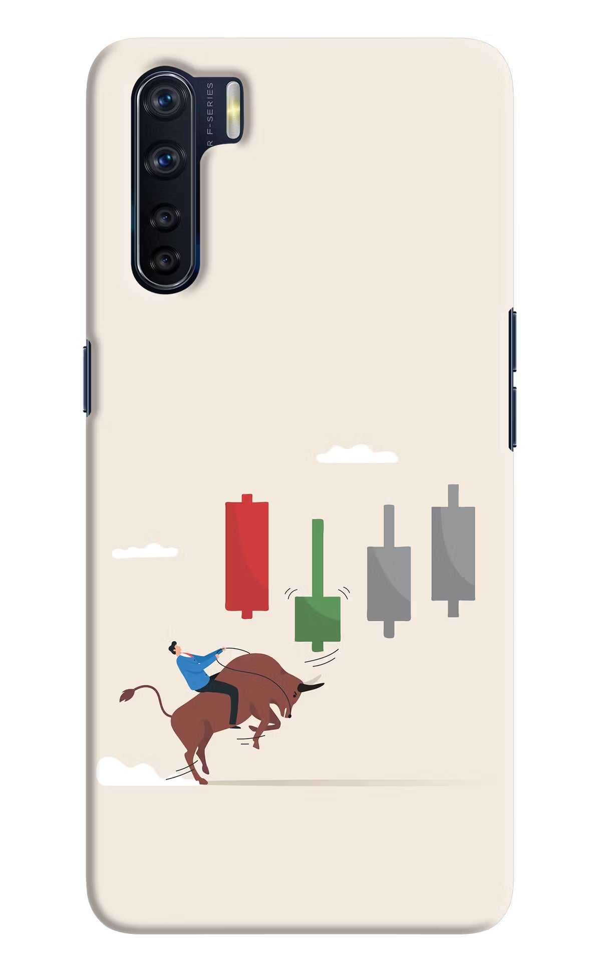 Bull Trading Momentum Oppo F15 Back Cover - Bull Trading Momentum Oppo F15 Hard Case Back Cover by Casekaro Bull Trading Momentum Oppo F15 Hard Case Back Cover by Casekaro