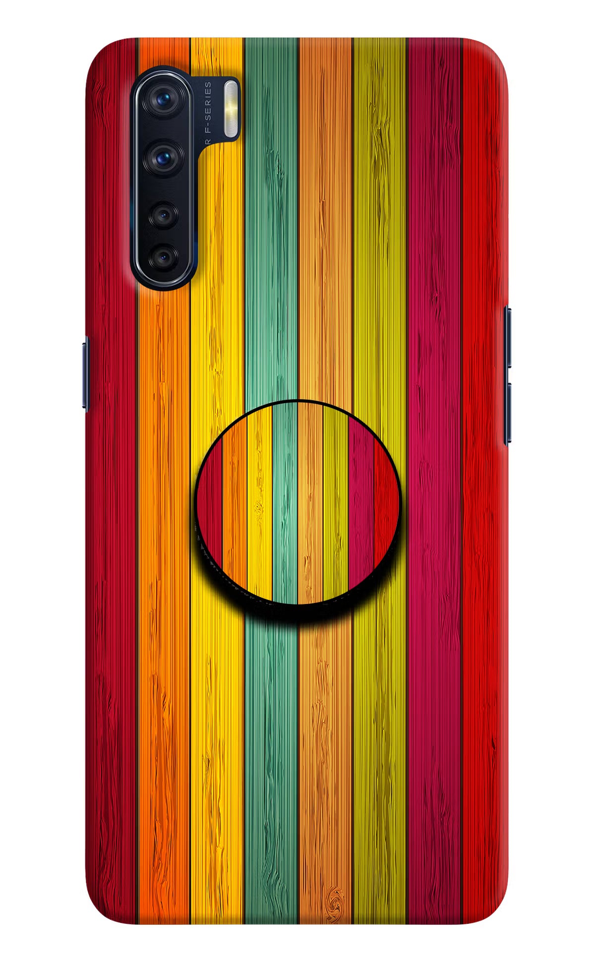 Multicolor Wooden Oppo F15 Pop Case - Multicolor Wooden Oppo F15 Pop Case by Casekaro Multicolor Wooden Oppo F15 Pop Case by Casekaro