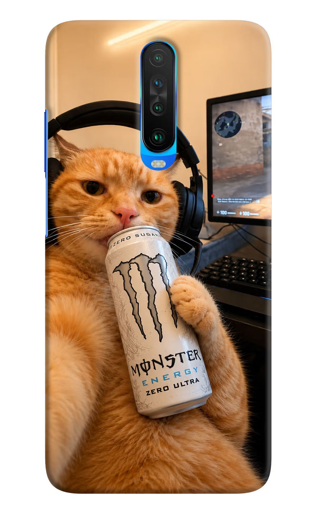 Gamer Cat Energy Poco X2 Back Cover - Gamer Cat Energy Poco X2 Back Cover Gamer Cat Energy Poco X2 Back Cover