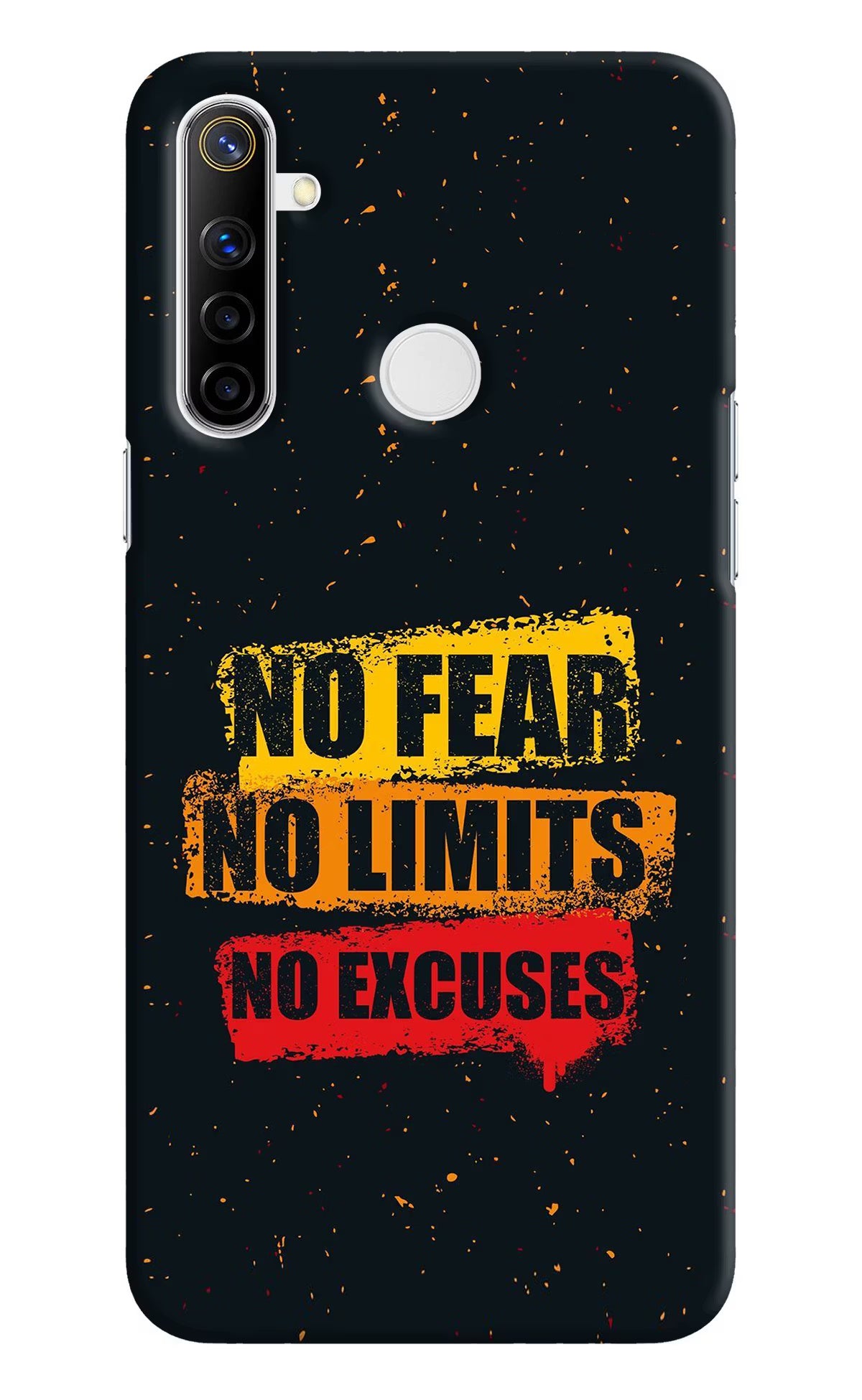 No Fear No Limits No Excuse Realme Narzo 10 Back Cover - No Fear No Limits No Excuse Realme Narzo 10 Hard Case Back Cover by Casekaro No Fear No Limits No Excuse Realme Narzo 10 Hard Case Back Cover by Casekaro