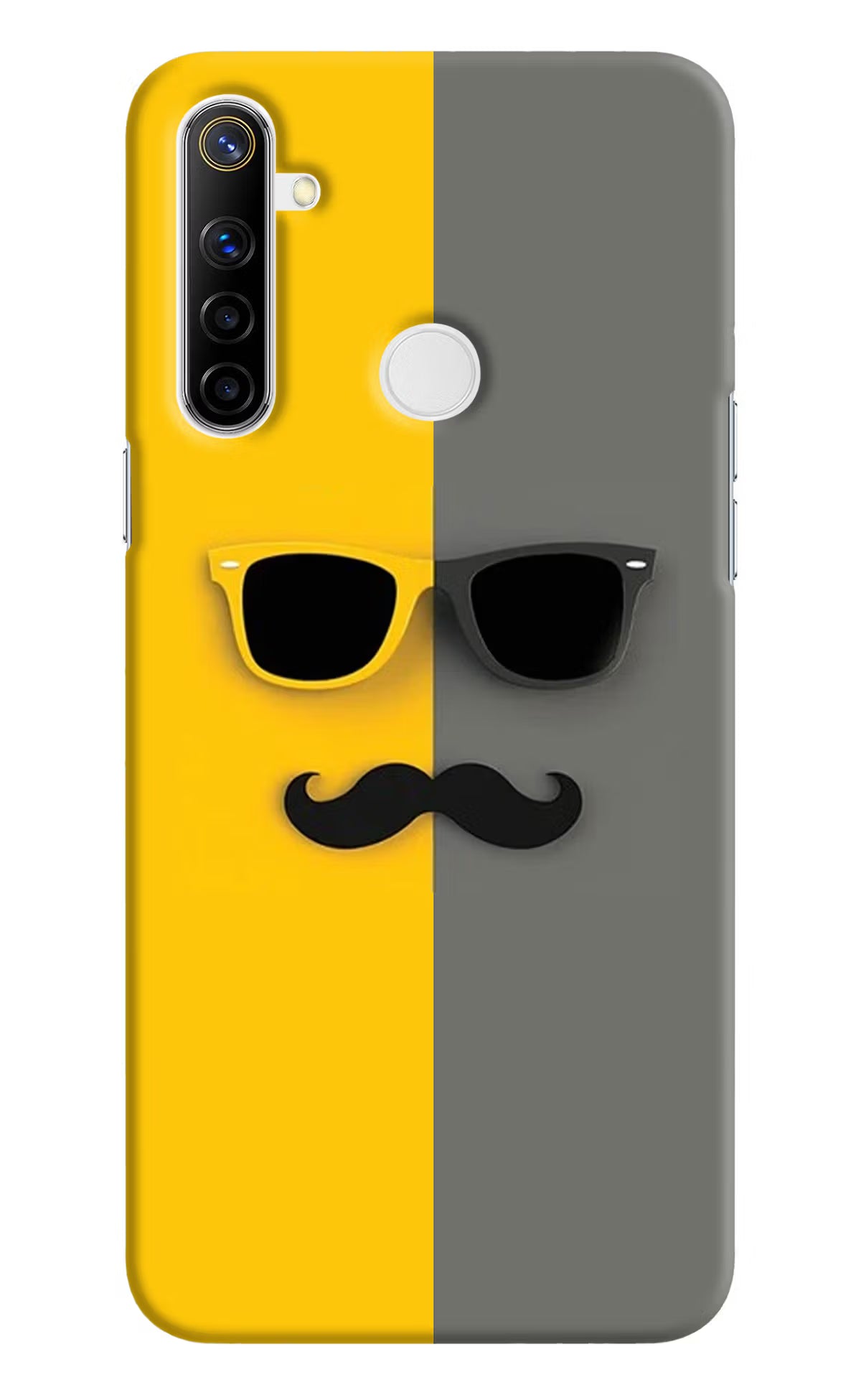 Sunglasses with Mustache Realme Narzo 10 Back Cover - Sunglasses with Mustache Realme Narzo 10 Hard Case Back Cover by Casekaro Sunglasses with Mustache Realme Narzo 10 Hard Case Back Cover by Casekaro