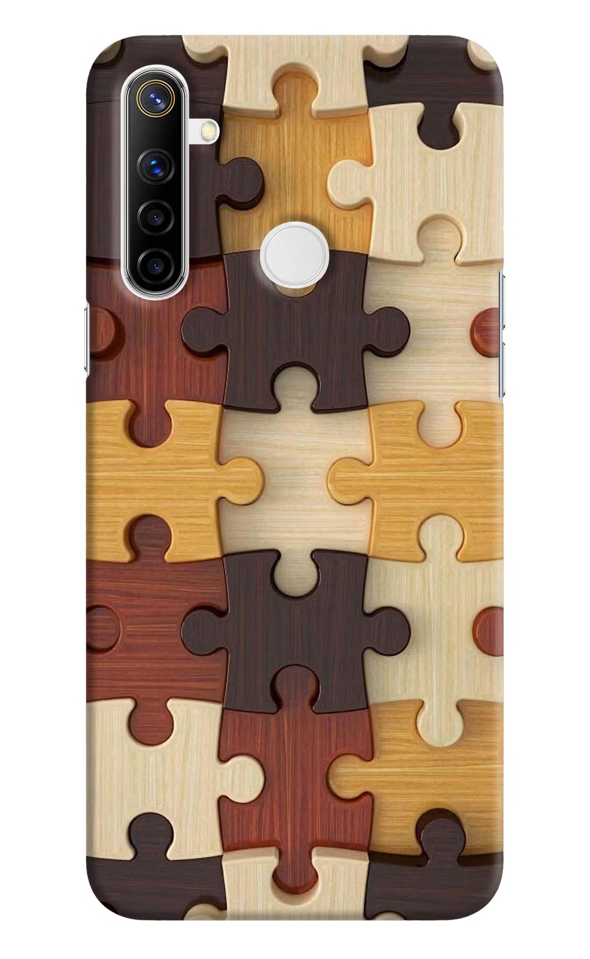 Wooden Puzzle Realme Narzo 10 Back Cover - Wooden Puzzle Realme Narzo 10 Hard Case Back Cover by Casekaro Wooden Puzzle Realme Narzo 10 Hard Case Back Cover by Casekaro