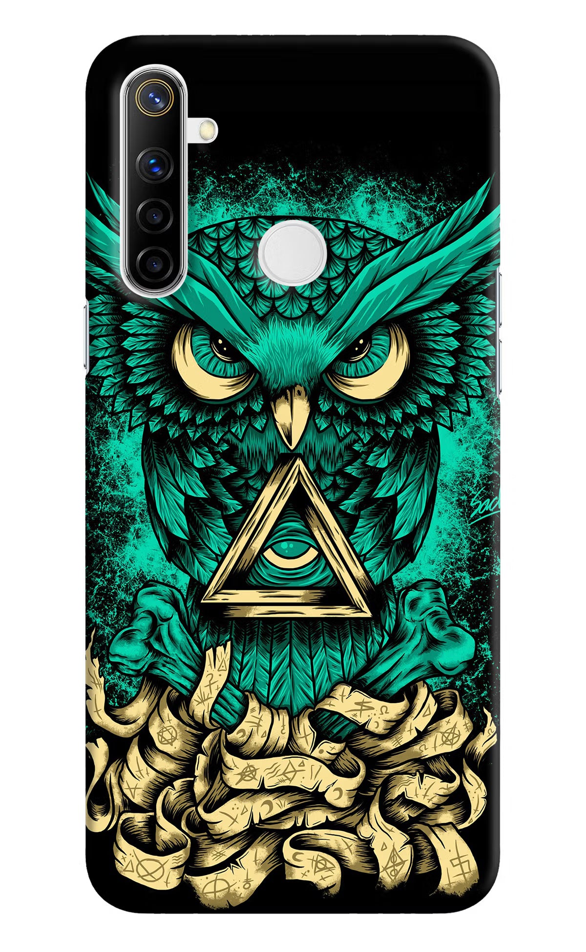 Green Owl Realme Narzo 10 Back Cover - Green Owl Realme Narzo 10 Hard Case Back Cover by Casekaro Green Owl Realme Narzo 10 Hard Case Back Cover by Casekaro