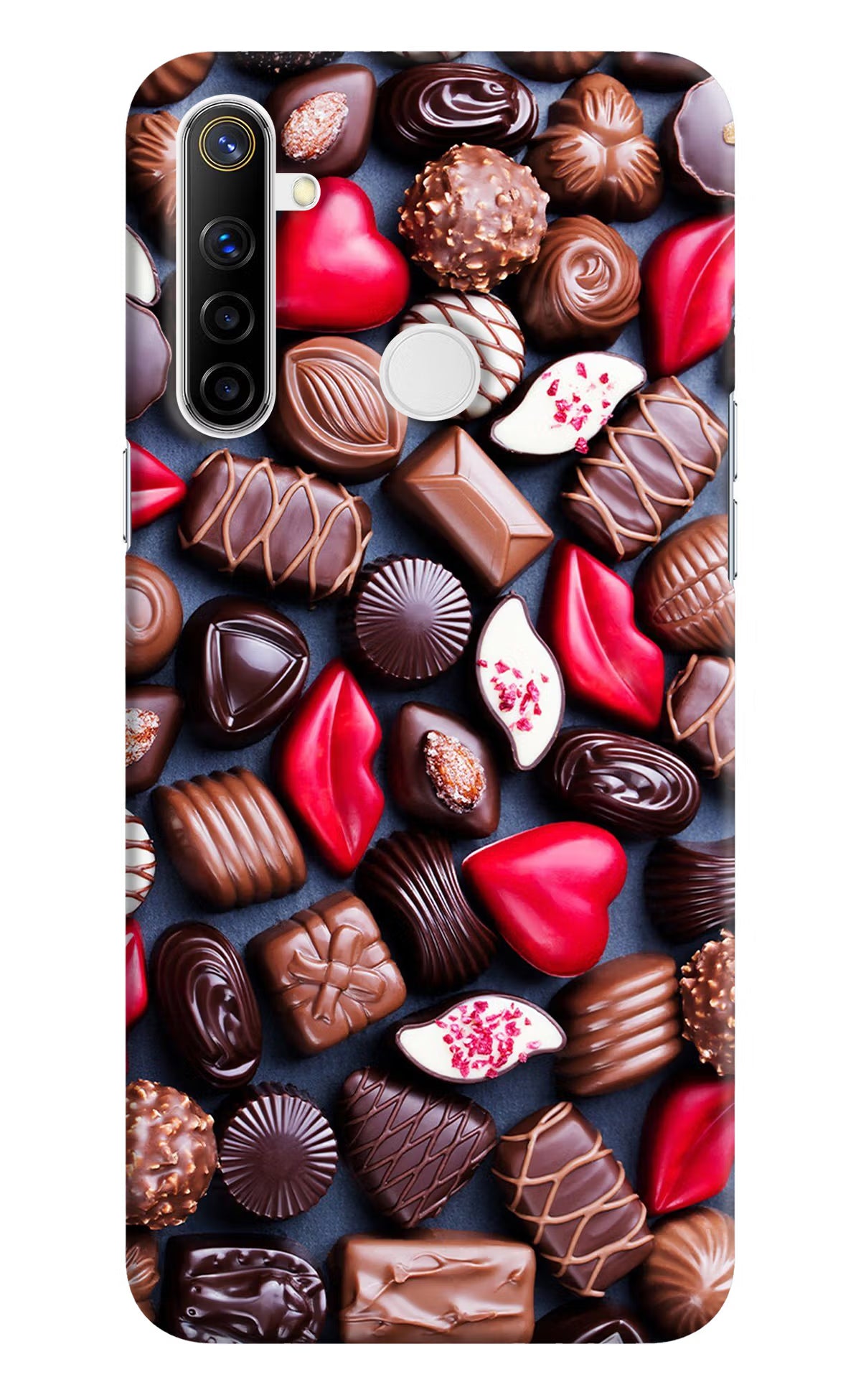 Chocolates Realme Narzo 10 Back Cover - Chocolates Realme Narzo 10 Hard Case Back Cover by Casekaro Chocolates Realme Narzo 10 Hard Case Back Cover by Casekaro