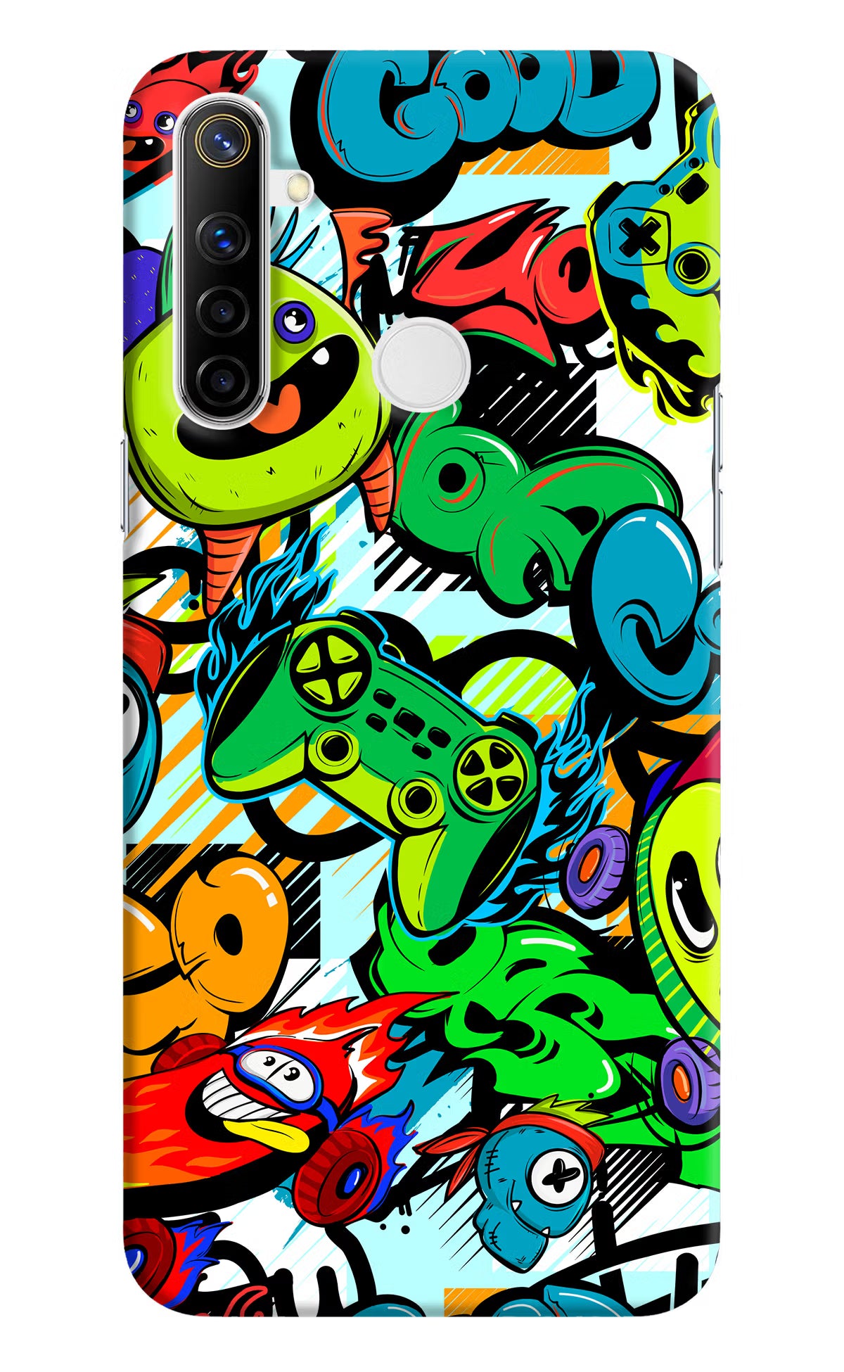 Game Doodle Realme Narzo 10 Back Cover - Game Doodle Realme Narzo 10 Hard Case Back Cover by Casekaro Game Doodle Realme Narzo 10 Hard Case Back Cover by Casekaro
