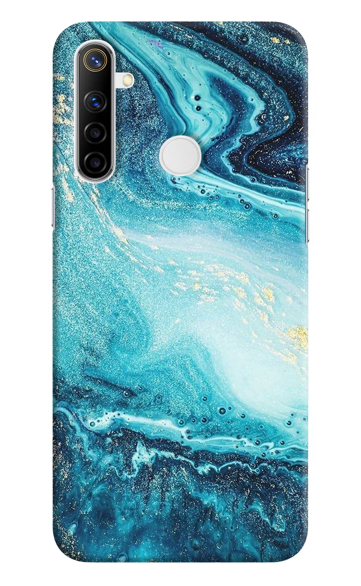 Blue Glitter Marble Realme Narzo 10 Back Cover - Blue Glitter Marble Realme Narzo 10 Hard Case Back Cover by Casekaro Blue Glitter Marble Realme Narzo 10 Hard Case Back Cover by Casekaro