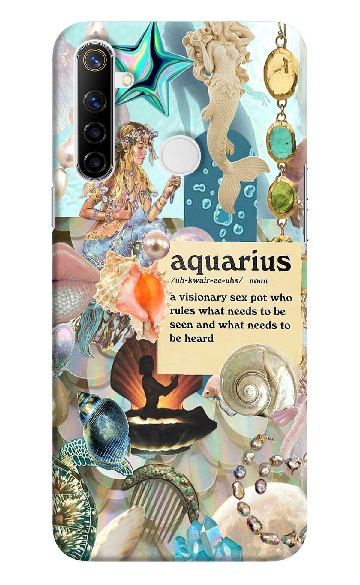 Aquarius Zodiac Realme Narzo 10 Back Cover - Aquarius Zodiac Realme Narzo 10 Hard Case Back Cover by Casekaro Aquarius Zodiac Realme Narzo 10 Hard Case Back Cover by Casekaro