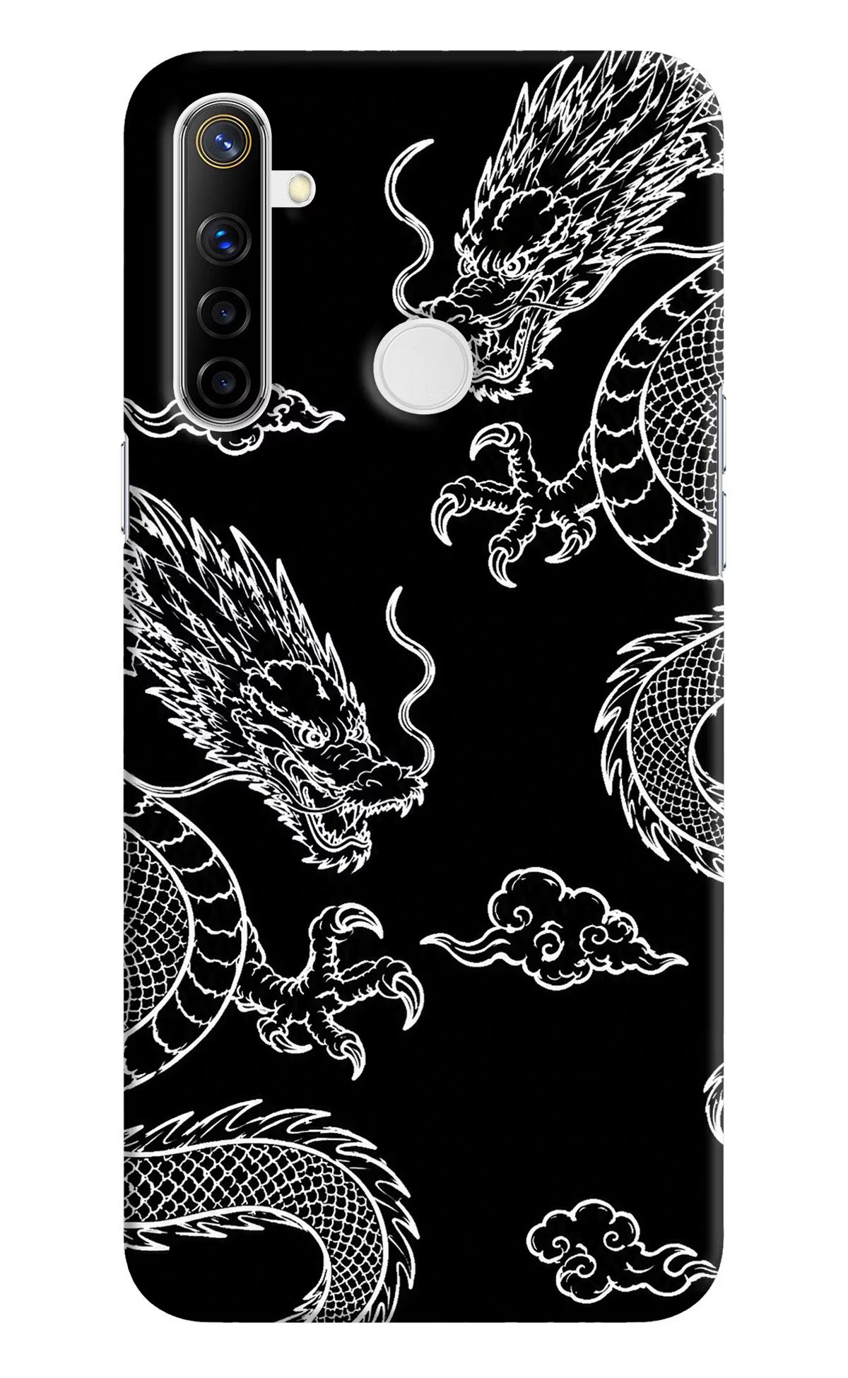 Twin Dragons Realme Narzo 10 Back Cover - Twin Dragons Realme Narzo 10 Hard Case Back Cover by Casekaro Twin Dragons Realme Narzo 10 Hard Case Back Cover by Casekaro
