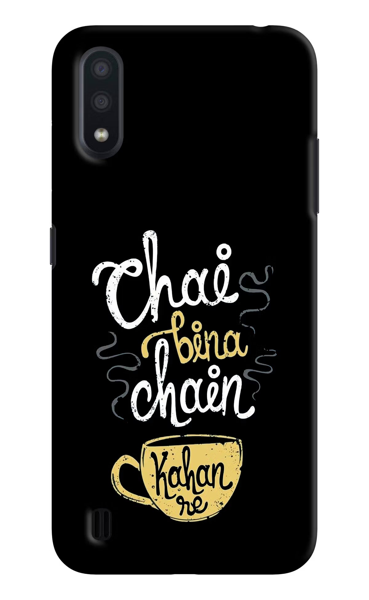 Chai Bina Chain Kaha Re Samsung M01 Back Cover - Chai Bina Chain Kaha Re Samsung M01 Hard Case Back Cover by Casekaro Chai Bina Chain Kaha Re Samsung M01 Hard Case Back Cover by Casekaro