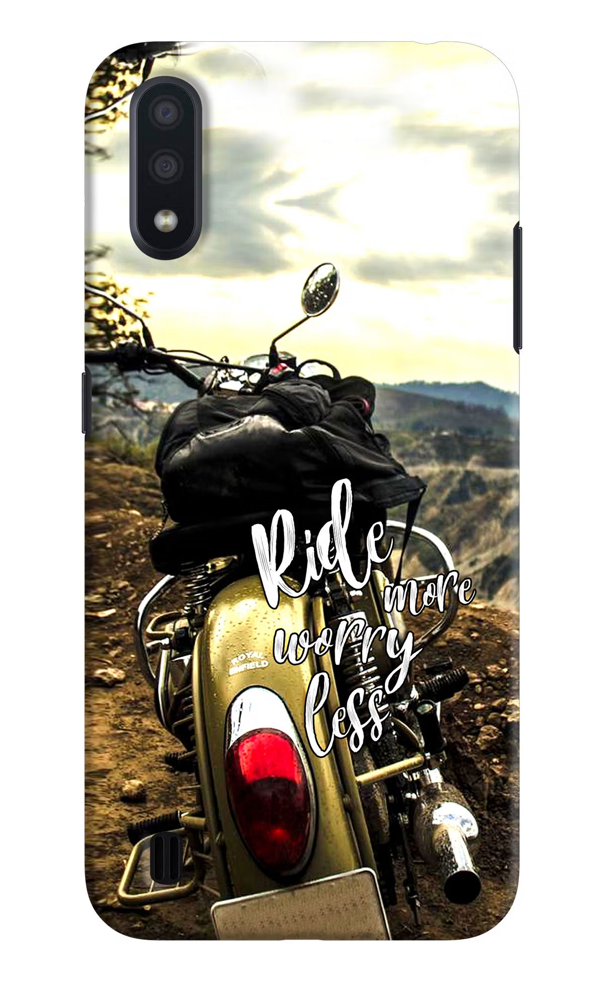 Ride More Worry Less Samsung M01 Back Cover - Ride More Worry Less Samsung M01 Hard Case Back Cover by Casekaro Ride More Worry Less Samsung M01 Hard Case Back Cover by Casekaro