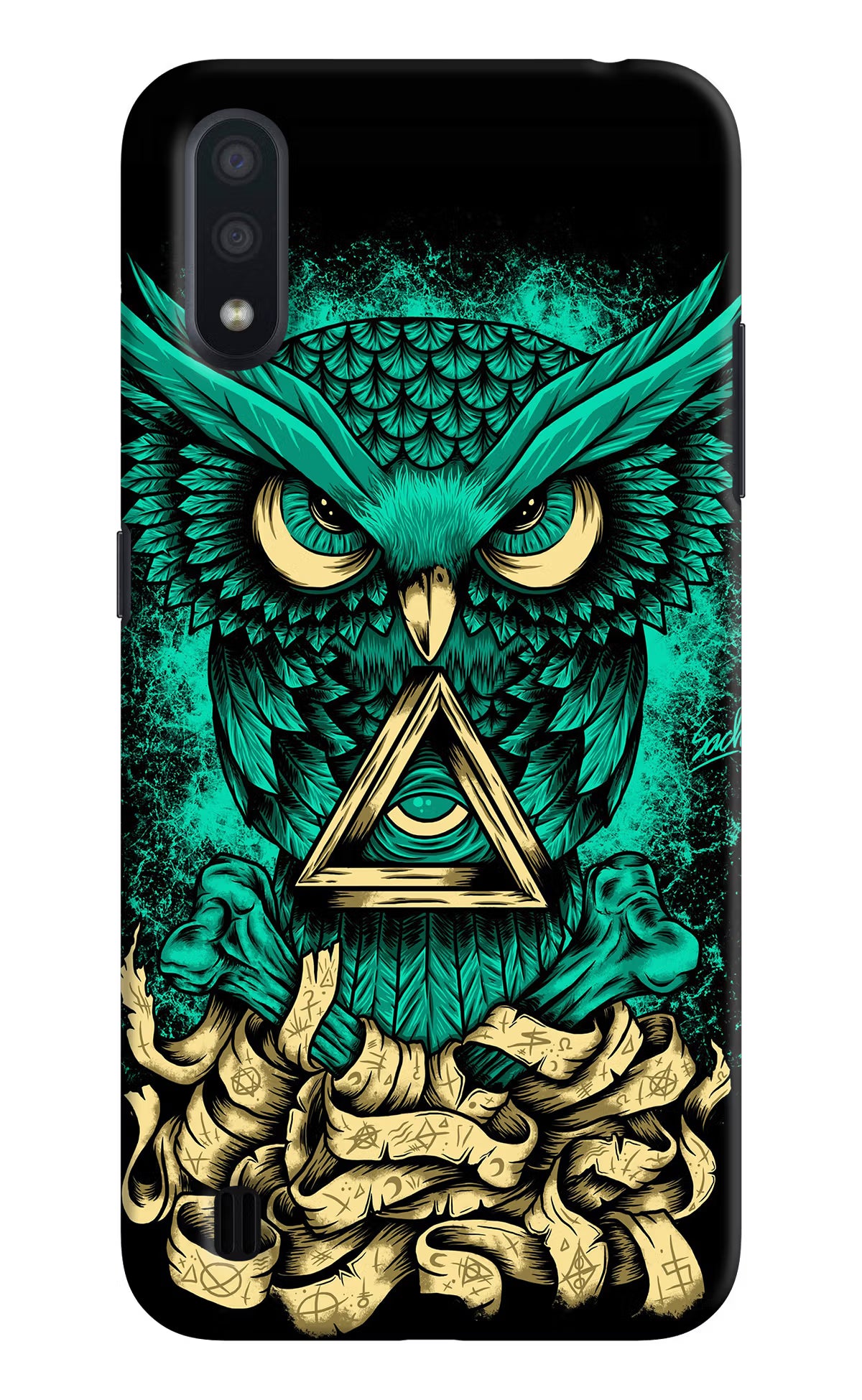 Green Owl Samsung M01 Back Cover - Green Owl Samsung M01 Hard Case Back Cover by Casekaro Green Owl Samsung M01 Hard Case Back Cover by Casekaro