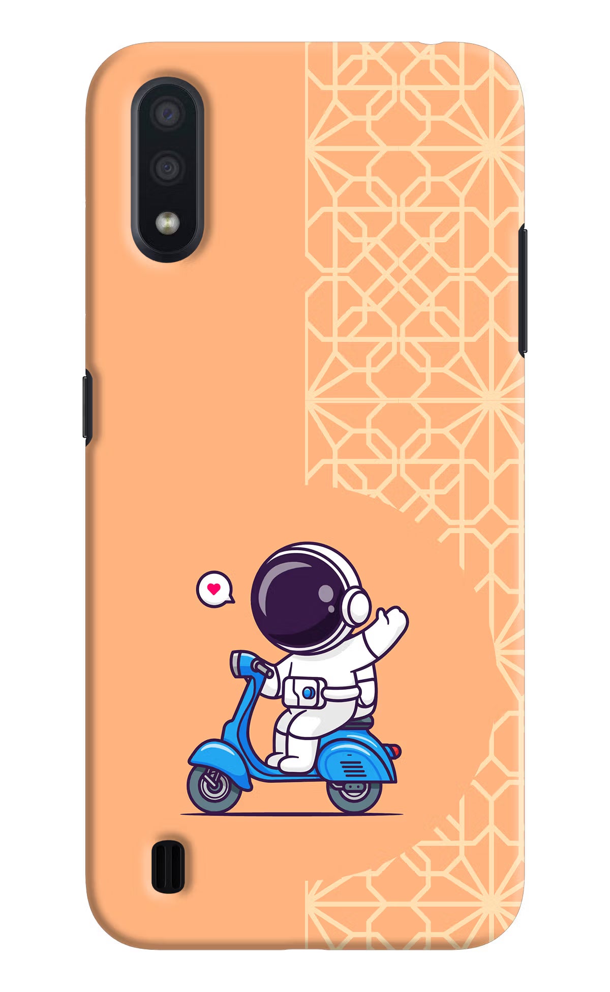 Cute Astronaut Riding Samsung M01 Back Cover - Cute Astronaut Riding Samsung M01 Hard Case Back Cover by Casekaro Cute Astronaut Riding Samsung M01 Hard Case Back Cover by Casekaro