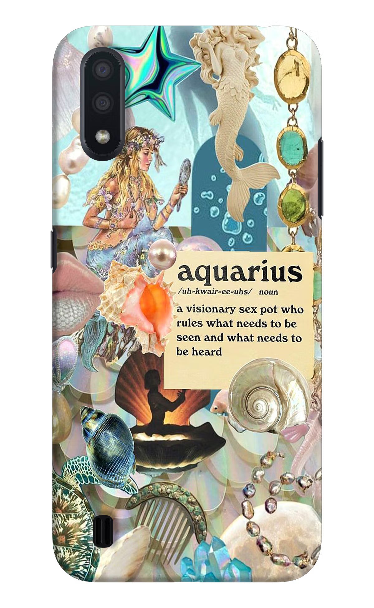 Aquarius Zodiac Samsung M01 Back Cover - Aquarius Zodiac Samsung M01 Hard Case Back Cover by Casekaro Aquarius Zodiac Samsung M01 Hard Case Back Cover by Casekaro