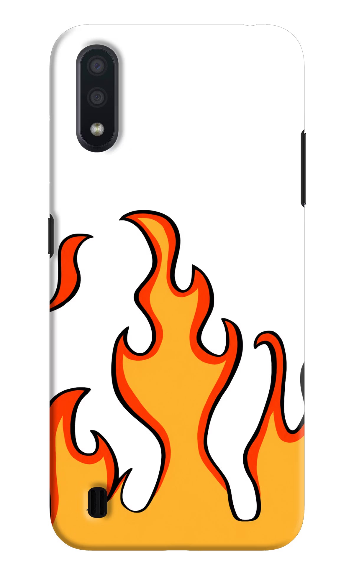 Fired Up – White Samsung M01 Back Cover - Fired Up – White Samsung M01 Hard Case Back Cover by Casekaro Fired Up – White Samsung M01 Hard Case Back Cover by Casekaro