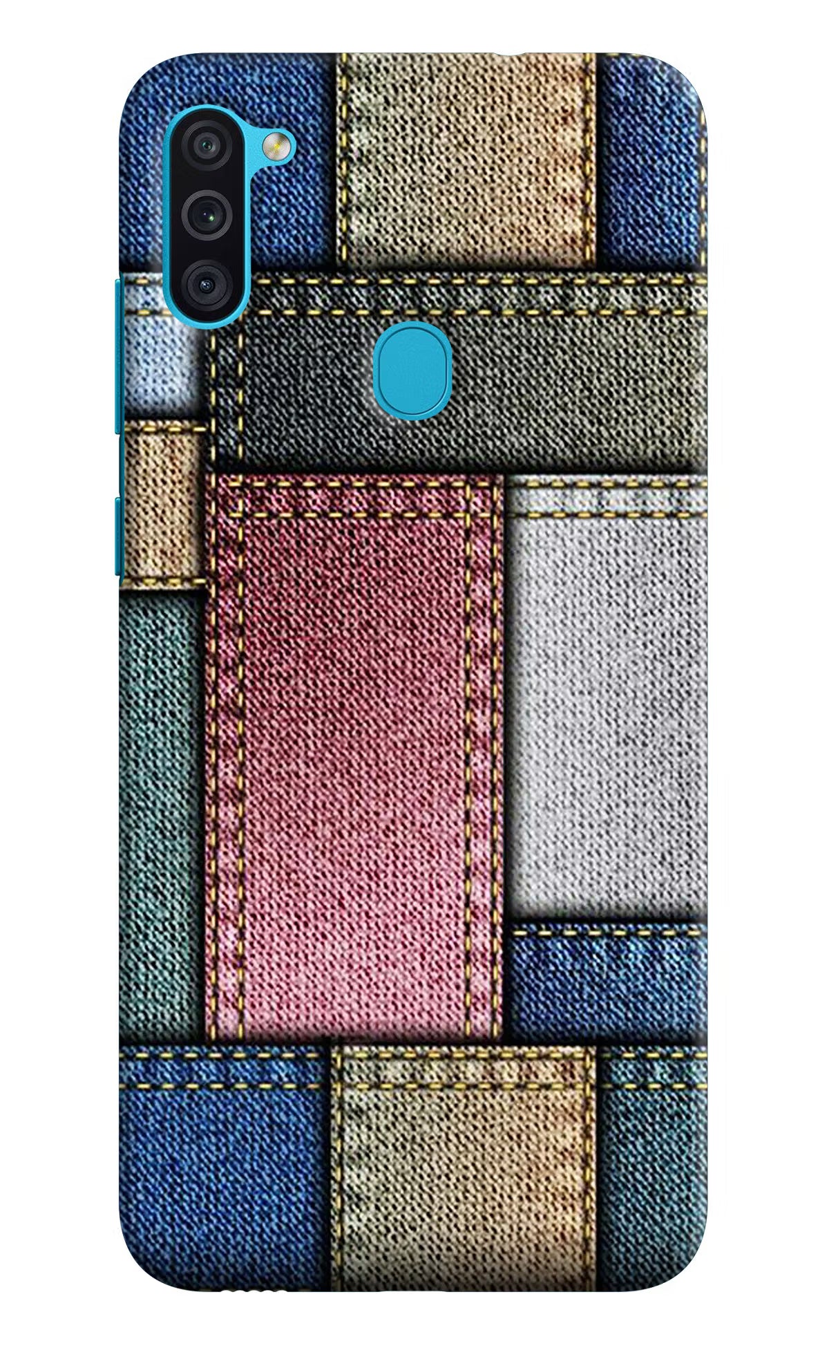 Multicolor Jeans Samsung M11 Back Cover - Multicolor Jeans Samsung M11 Hard Case Back Cover by Casekaro Multicolor Jeans Samsung M11 Hard Case Back Cover by Casekaro