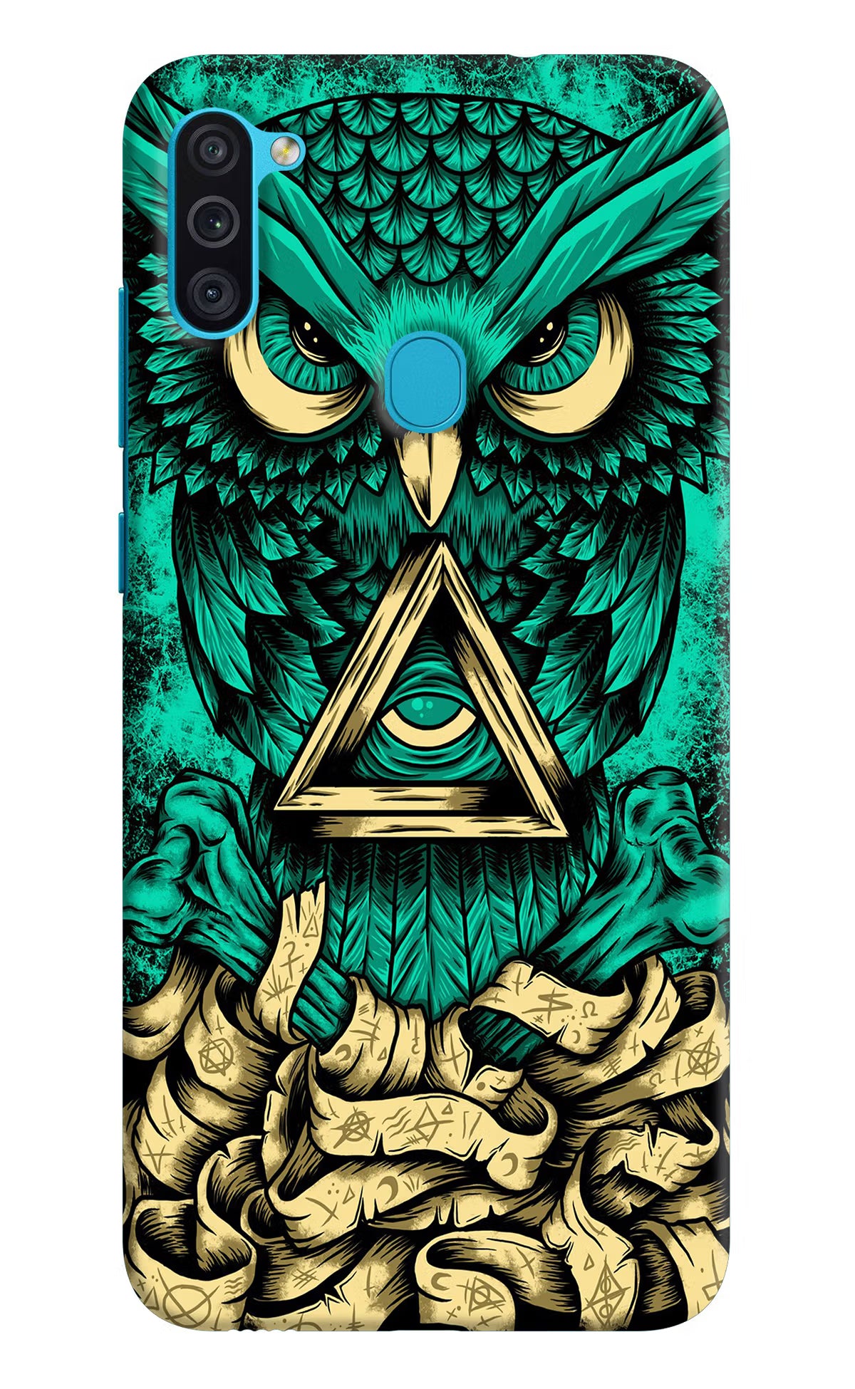 Green Owl Samsung M11 Back Cover - Green Owl Samsung M11 Hard Case Back Cover by Casekaro Green Owl Samsung M11 Hard Case Back Cover by Casekaro
