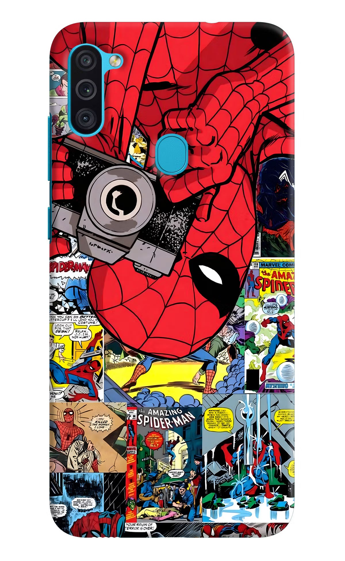 Spider Man Samsung M11 Back Cover - Spider Man Samsung M11 Hard Case Back Cover by Casekaro Spider Man Samsung M11 Hard Case Back Cover by Casekaro