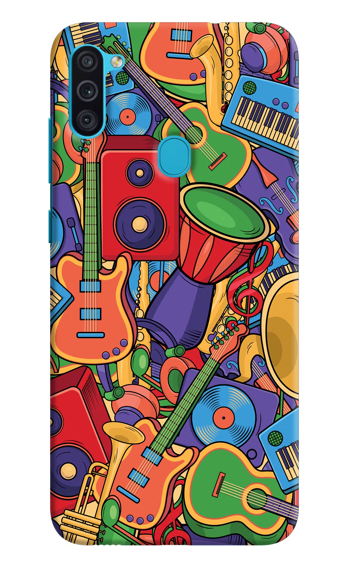Music Instrument Doodle Samsung M11 Back Cover - Music Instrument Doodle Samsung M11 Hard Case Back Cover by Casekaro Music Instrument Doodle Samsung M11 Hard Case Back Cover by Casekaro
