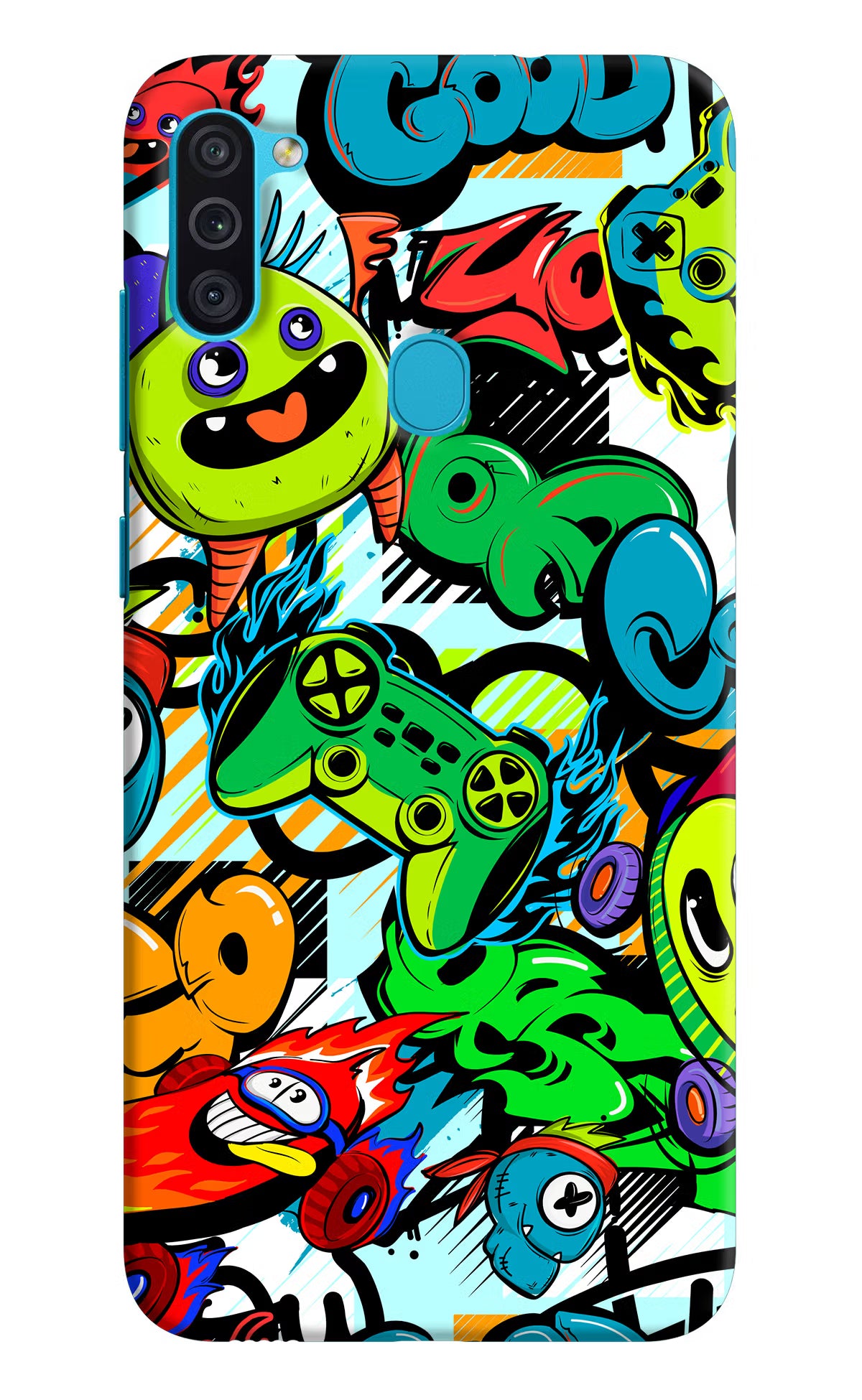 Game Doodle Samsung M11 Back Cover - Game Doodle Samsung M11 Hard Case Back Cover by Casekaro Game Doodle Samsung M11 Hard Case Back Cover by Casekaro