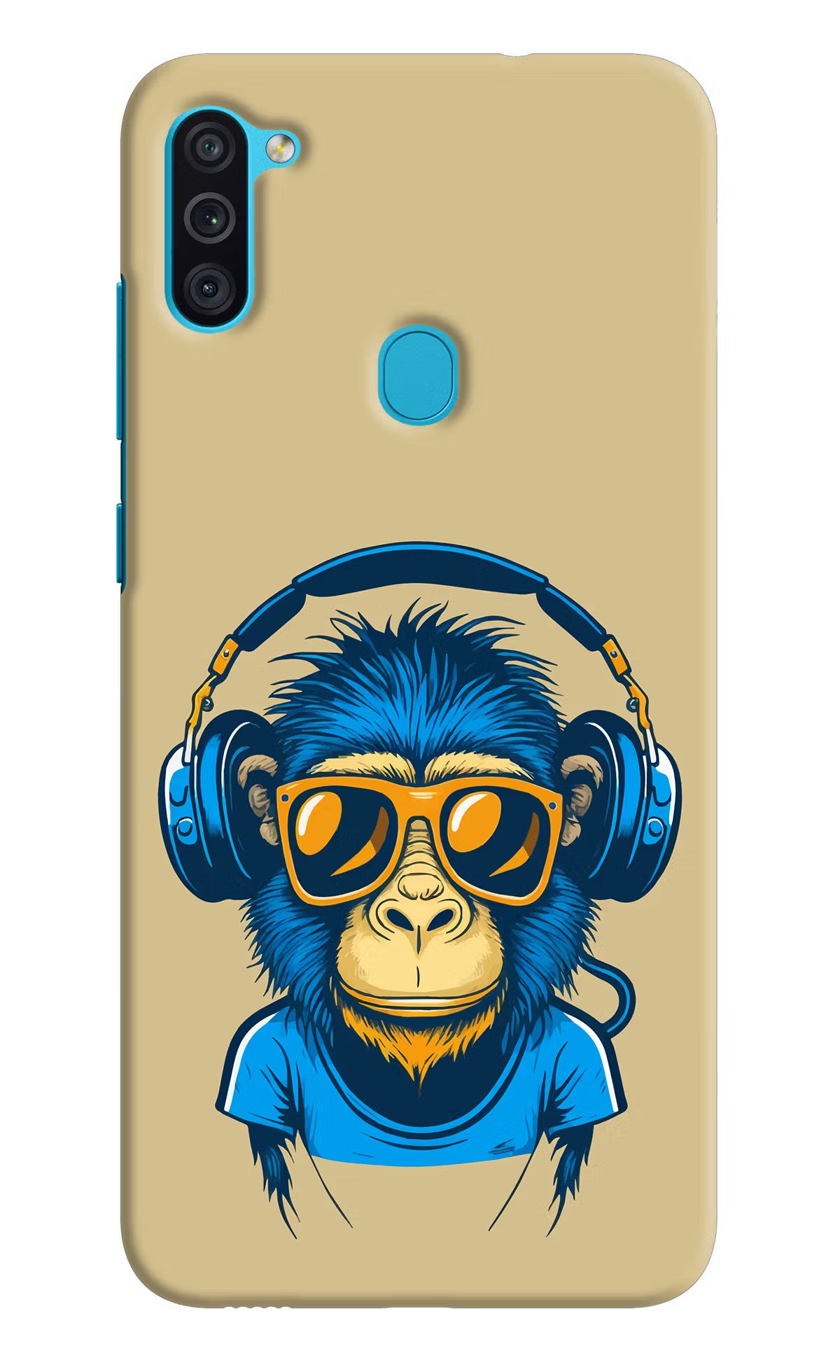 Monkey Headphone Samsung M11 Back Cover - Monkey Headphone Samsung M11 Hard Case Back Cover by Casekaro Monkey Headphone Samsung M11 Hard Case Back Cover by Casekaro