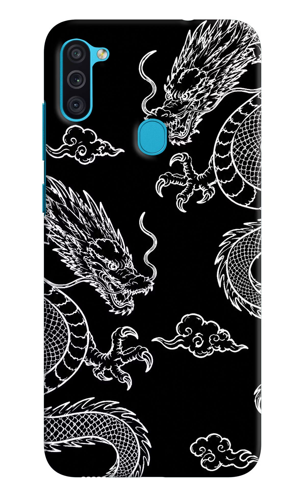 Twin Dragons Samsung M11 Back Cover - Twin Dragons Samsung M11 Hard Case Back Cover by Casekaro Twin Dragons Samsung M11 Hard Case Back Cover by Casekaro
