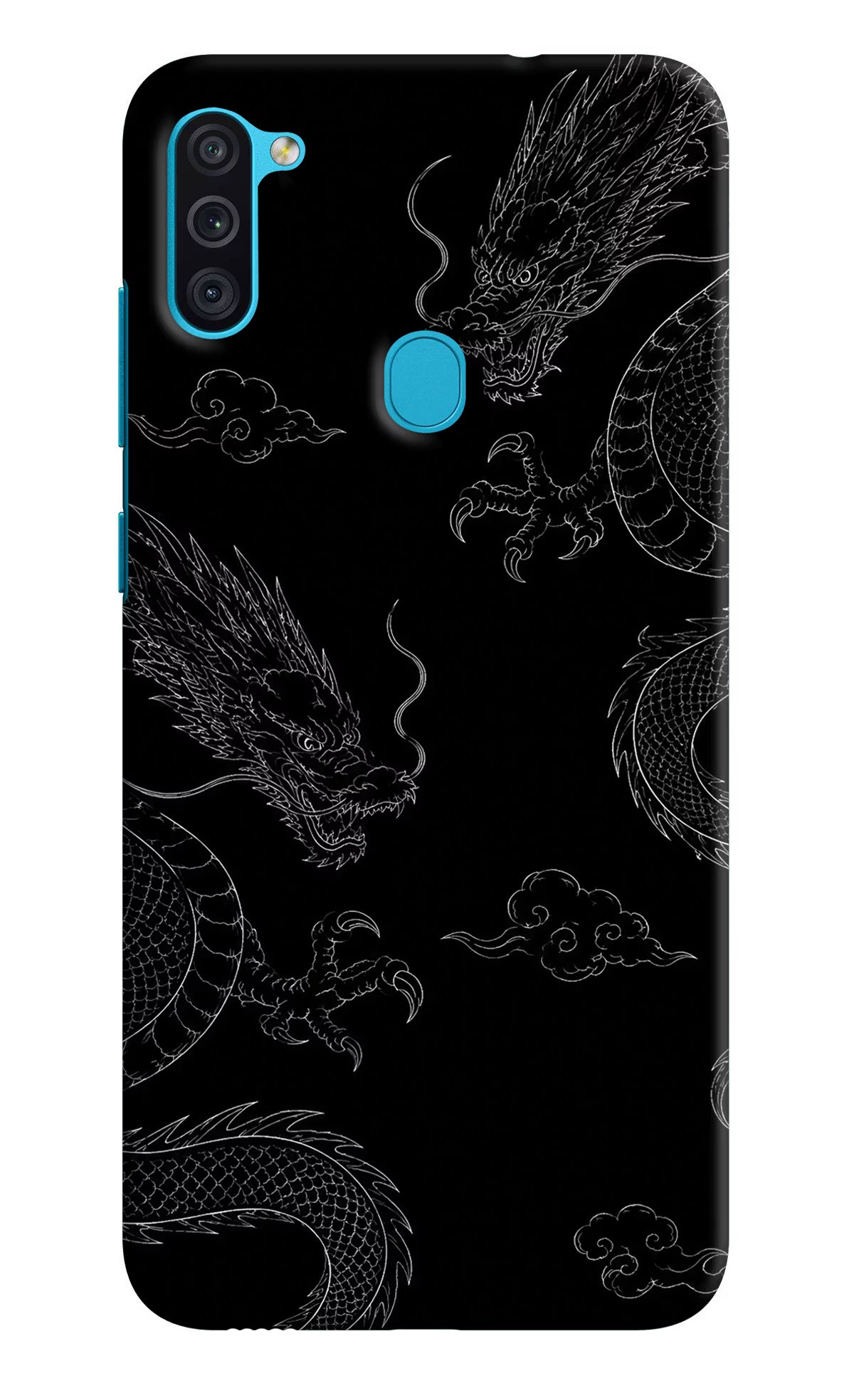 Twin Dragons Samsung M11 Back Cover - Twin Dragons Samsung M11 Hard Case Back Cover by Casekaro Twin Dragons Samsung M11 Hard Case Back Cover by Casekaro