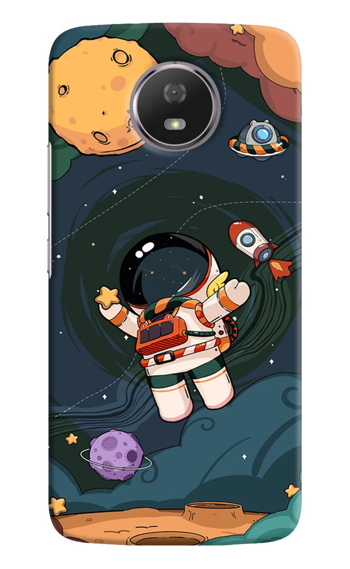 Cartoon Astronaut Moto G5S Back Cover - Cartoon Astronaut Moto G5S Hard Case Back Cover by Casekaro Cartoon Astronaut Moto G5S Hard Case Back Cover by Casekaro