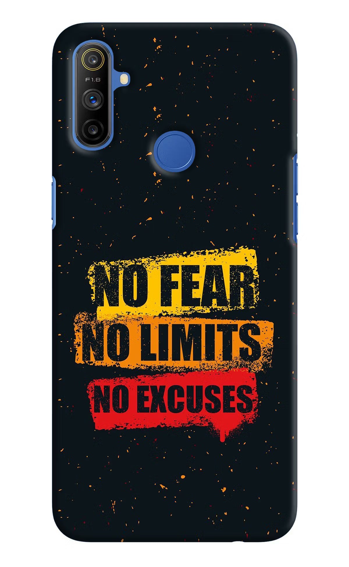 No Fear No Limits No Excuse Realme Narzo 10A/20A Back Cover - No Fear No Limits No Excuse Realme Narzo 10A/20A Hard Case Back Cover by Casekaro No Fear No Limits No Excuse Realme Narzo 10A/20A Hard Case Back Cover by Casekaro