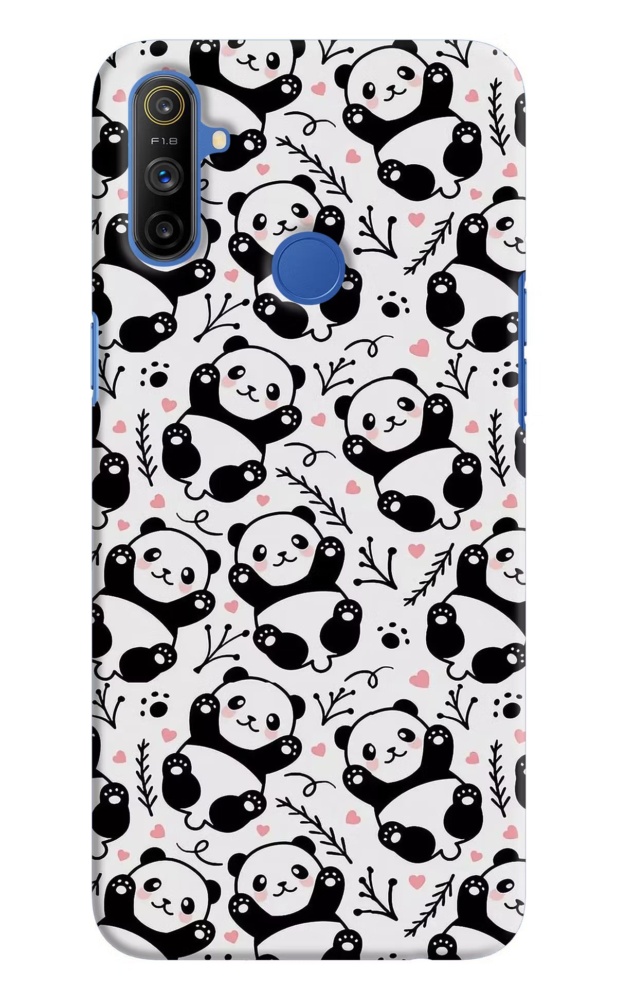 Cute Panda Realme Narzo 10A/20A Back Cover - Cute Panda Realme Narzo 10A/20A Hard Case Back Cover by Casekaro Cute Panda Realme Narzo 10A/20A Hard Case Back Cover by Casekaro