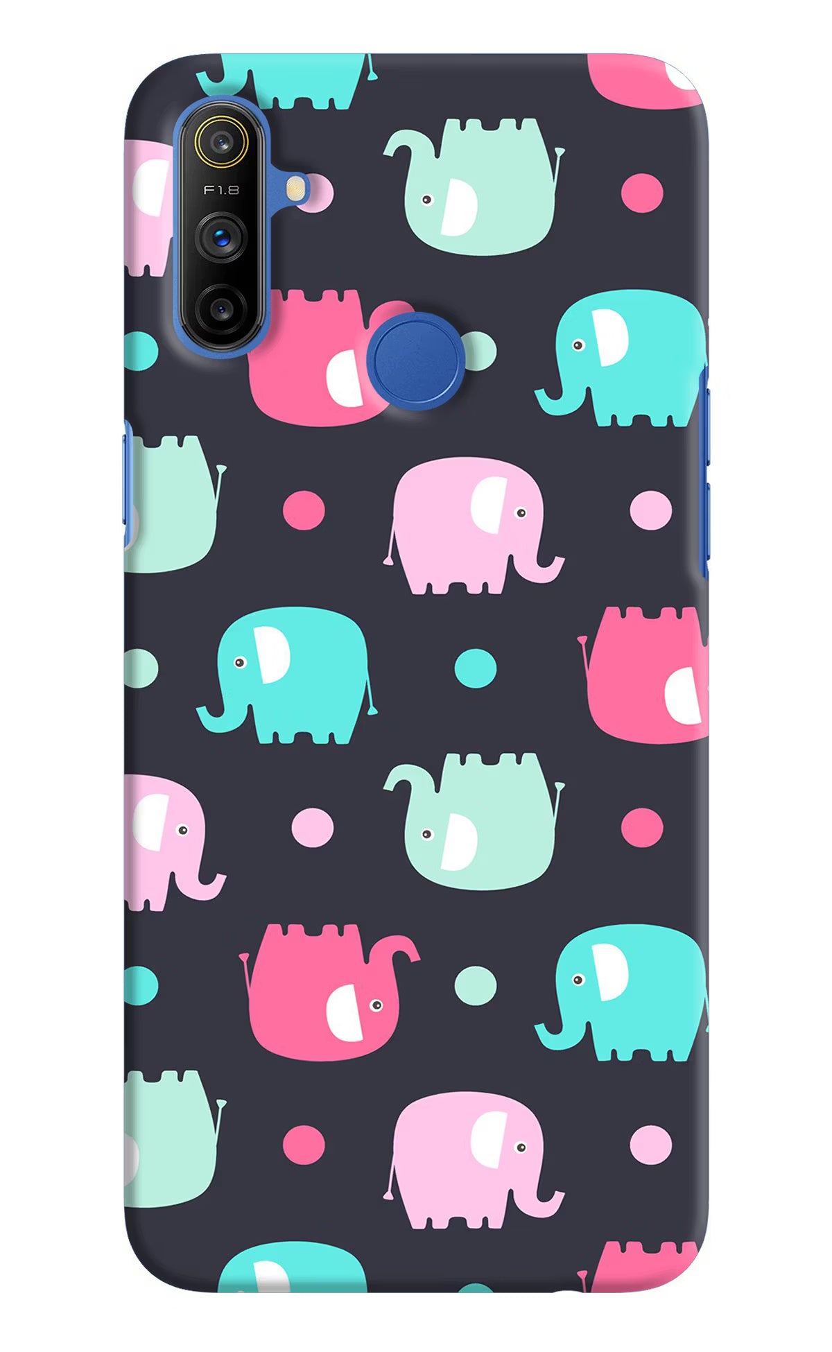 Elephants Realme Narzo 10A/20A Back Cover - Elephants Realme Narzo 10A/20A Hard Case Back Cover by Casekaro Elephants Realme Narzo 10A/20A Hard Case Back Cover by Casekaro