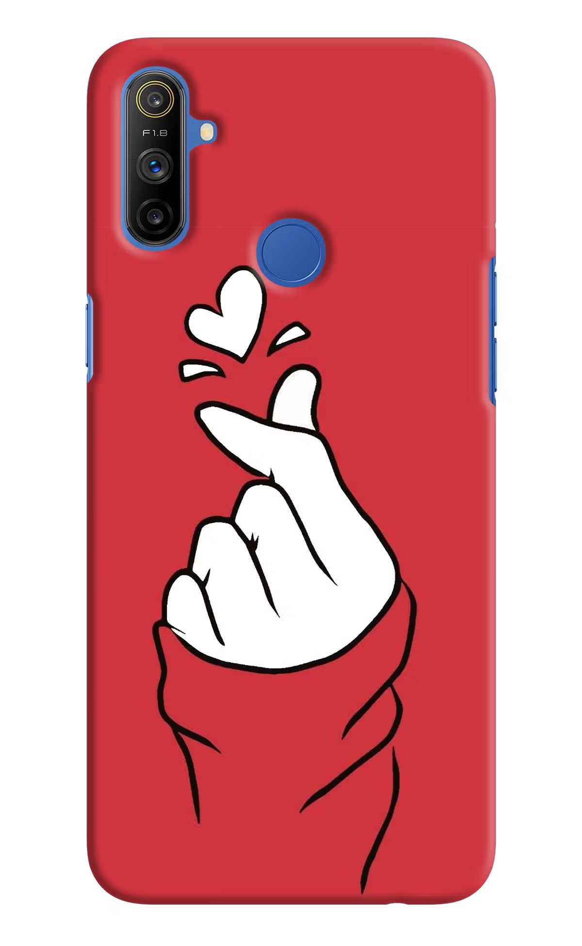 Korean Love Sign Realme Narzo 10A/20A Back Cover - Korean Love Sign Realme Narzo 10A/20A Hard Case Back Cover by Casekaro Korean Love Sign Realme Narzo 10A/20A Hard Case Back Cover by Casekaro