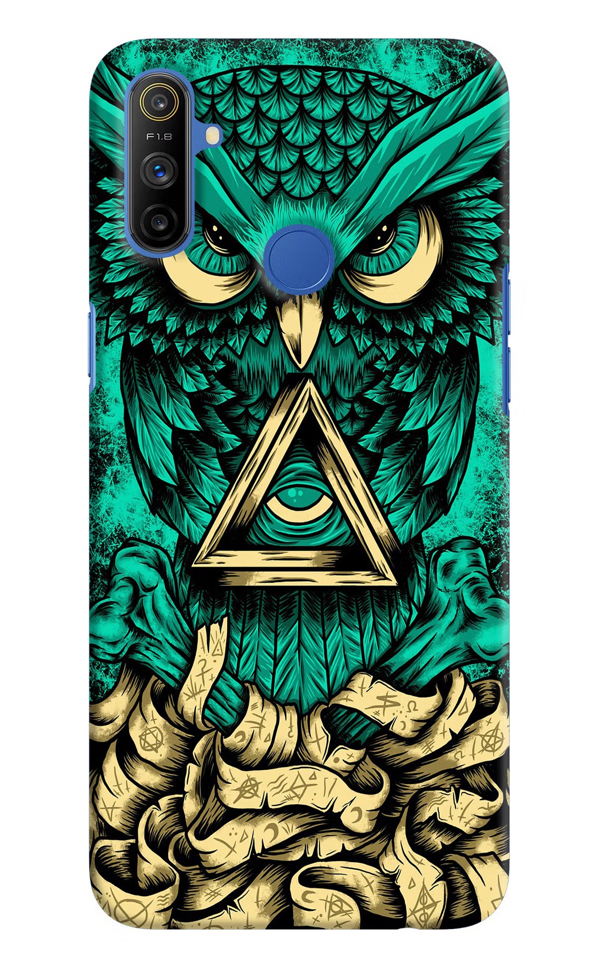 Green Owl Realme Narzo 10A/20A Back Cover - Green Owl Realme Narzo 10A/20A Hard Case Back Cover by Casekaro Green Owl Realme Narzo 10A/20A Hard Case Back Cover by Casekaro