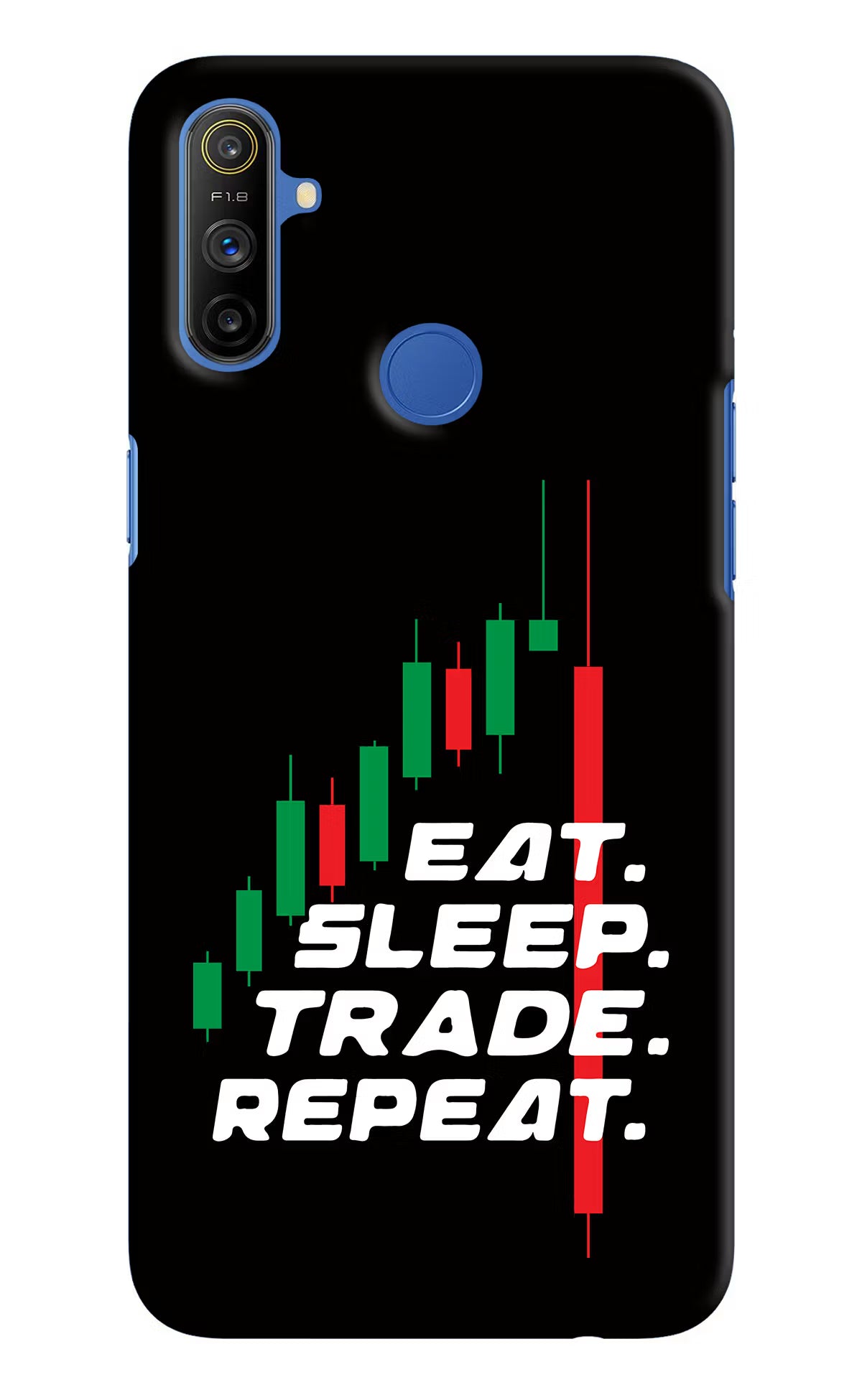 Eat Sleep Trade Repeat Realme Narzo 10A/20A Back Cover - Eat Sleep Trade Repeat Realme Narzo 10A/20A Hard Case Back Cover by Casekaro Eat Sleep Trade Repeat Realme Narzo 10A/20A Hard Case Back Cover by Casekaro