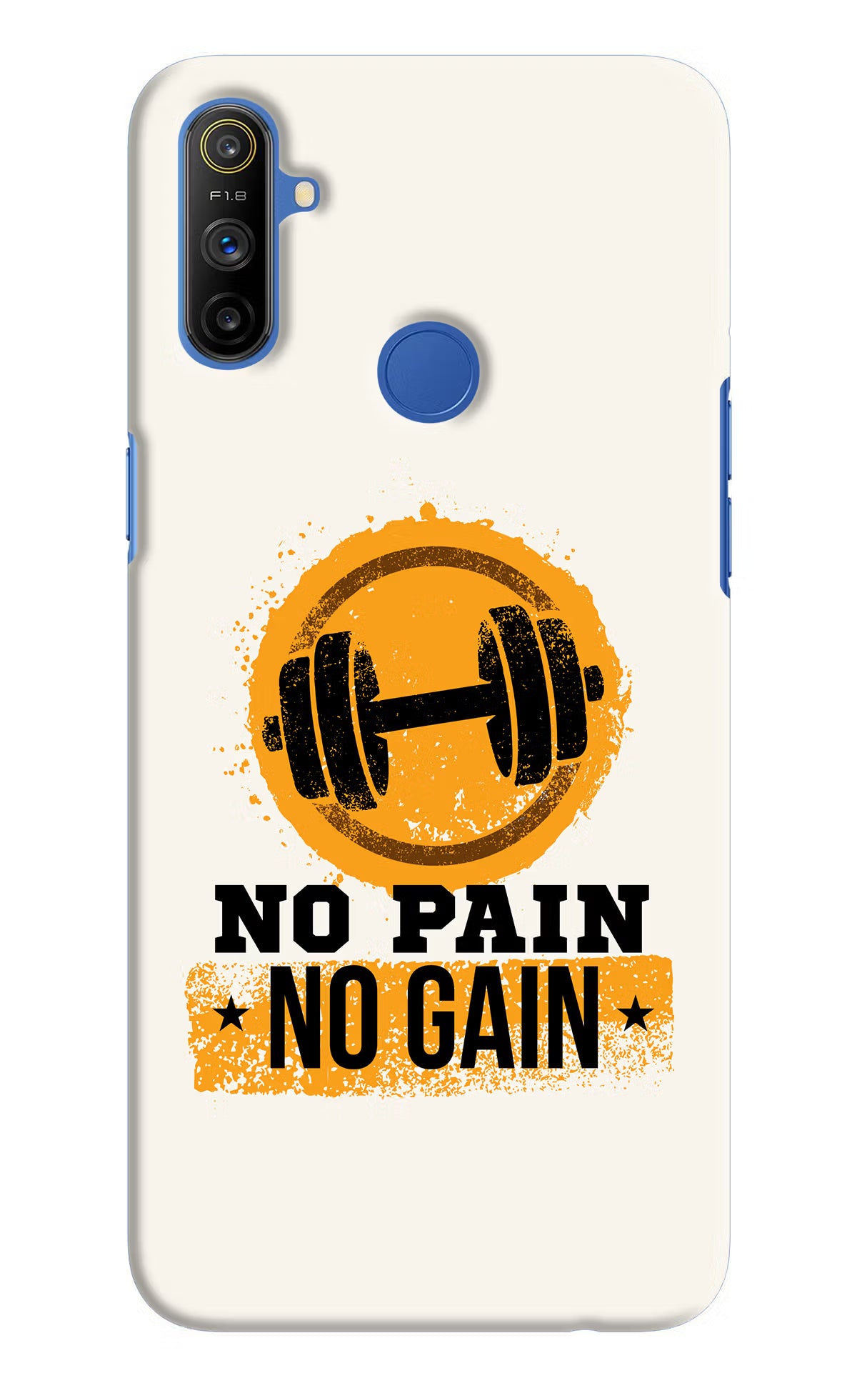 No Pain No Gain Realme Narzo 10A/20A Back Cover - No Pain No Gain Realme Narzo 10A/20A Hard Case Back Cover by Casekaro No Pain No Gain Realme Narzo 10A/20A Hard Case Back Cover by Casekaro