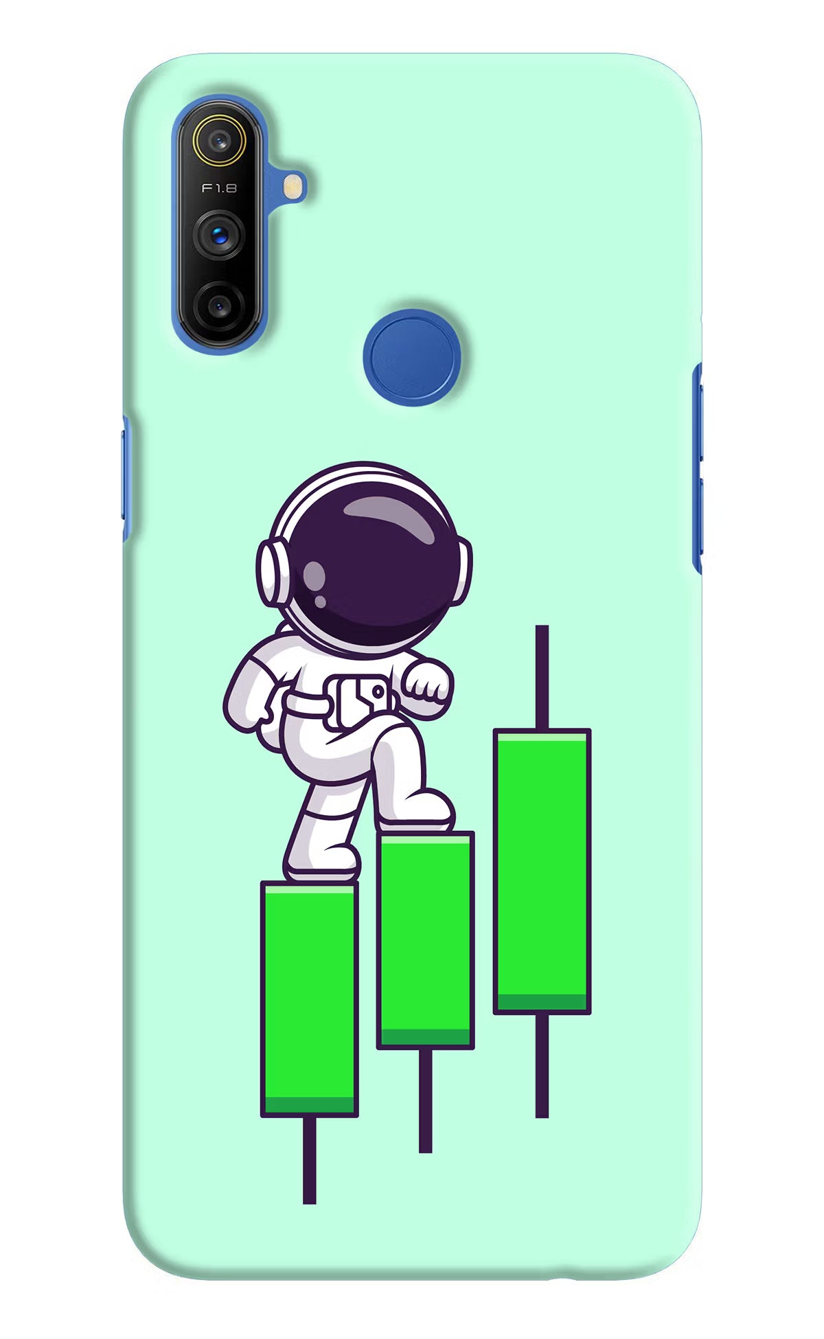 Astronaut Trader Realme Narzo 10A/20A Back Cover - Astronaut Trader Realme Narzo 10A/20A Hard Case Back Cover by Casekaro Astronaut Trader Realme Narzo 10A/20A Hard Case Back Cover by Casekaro