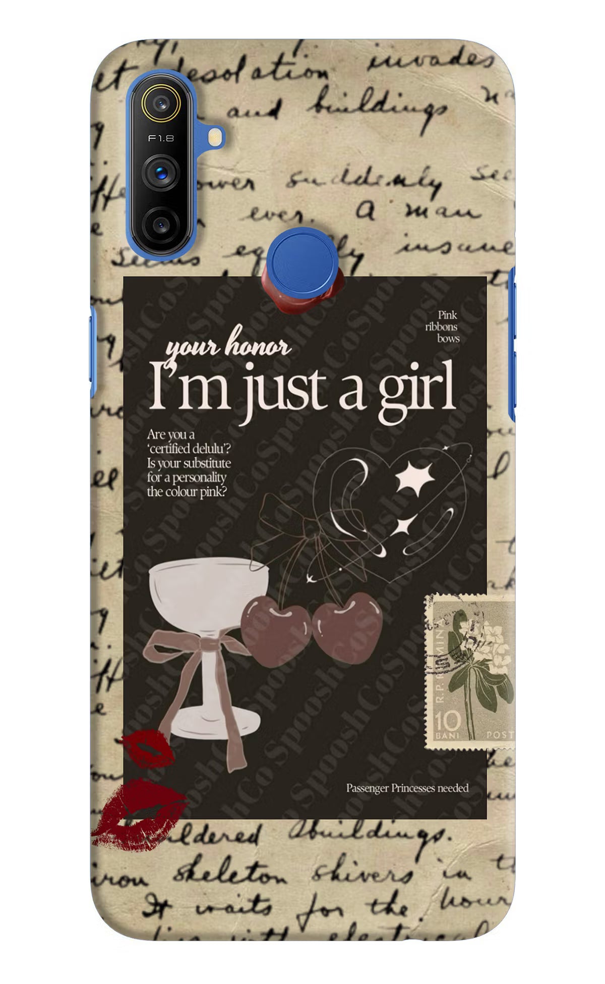 I am just a girl Realme Narzo 10A/20A Back Cover - I am just a girl Realme Narzo 10A/20A Hard Case Back Cover by Casekaro I am just a girl Realme Narzo 10A/20A Hard Case Back Cover by Casekaro