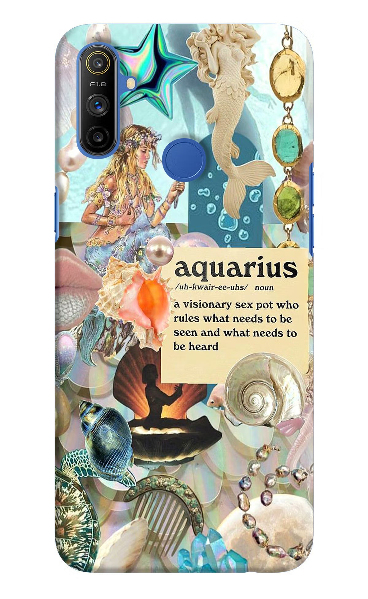 Aquarius Zodiac Realme Narzo 10A/20A Back Cover - Aquarius Zodiac Realme Narzo 10A/20A Hard Case Back Cover by Casekaro Aquarius Zodiac Realme Narzo 10A/20A Hard Case Back Cover by Casekaro