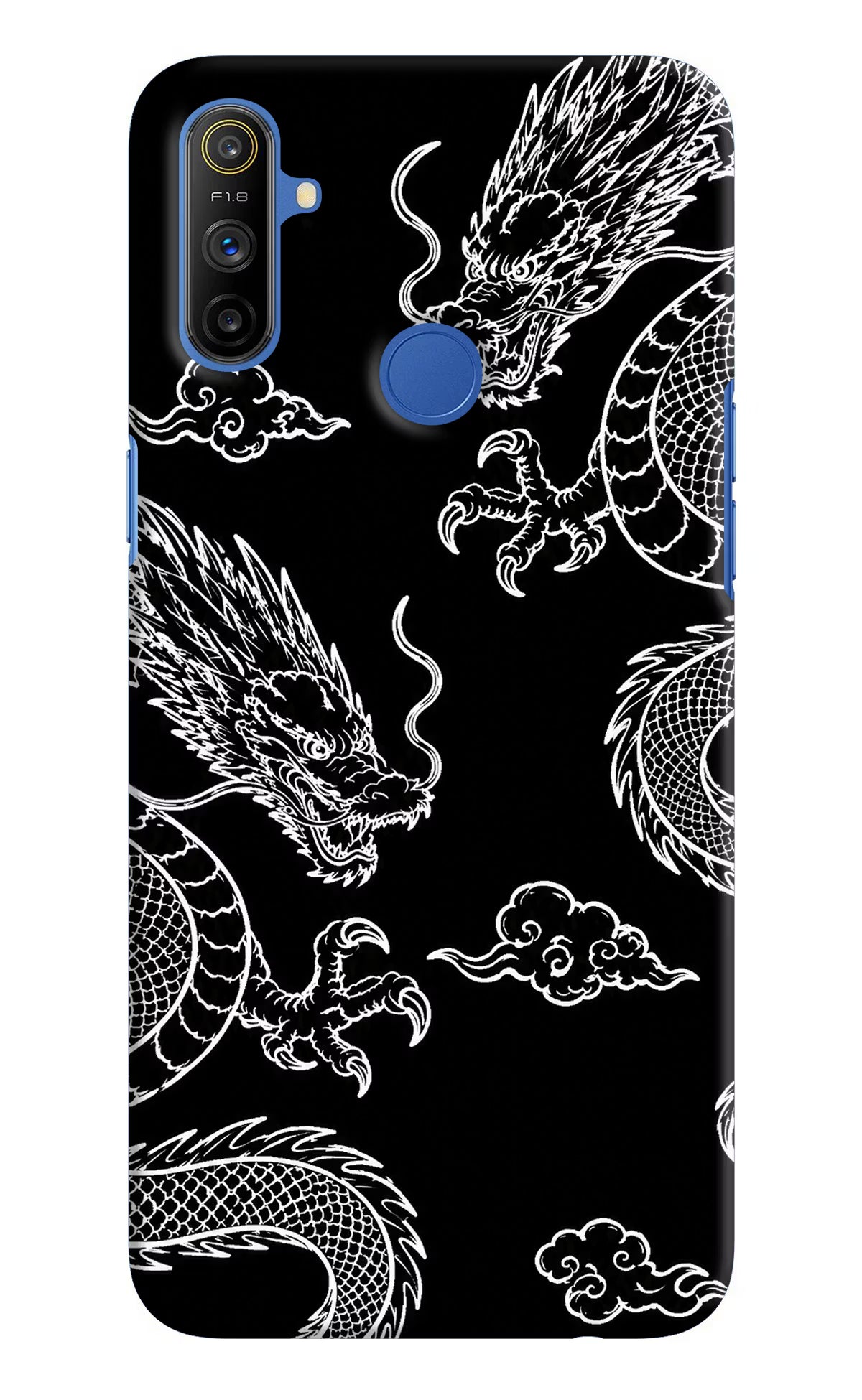 Twin Dragons Realme Narzo 10A/20A Back Cover - Twin Dragons Realme Narzo 10A/20A Hard Case Back Cover by Casekaro Twin Dragons Realme Narzo 10A/20A Hard Case Back Cover by Casekaro