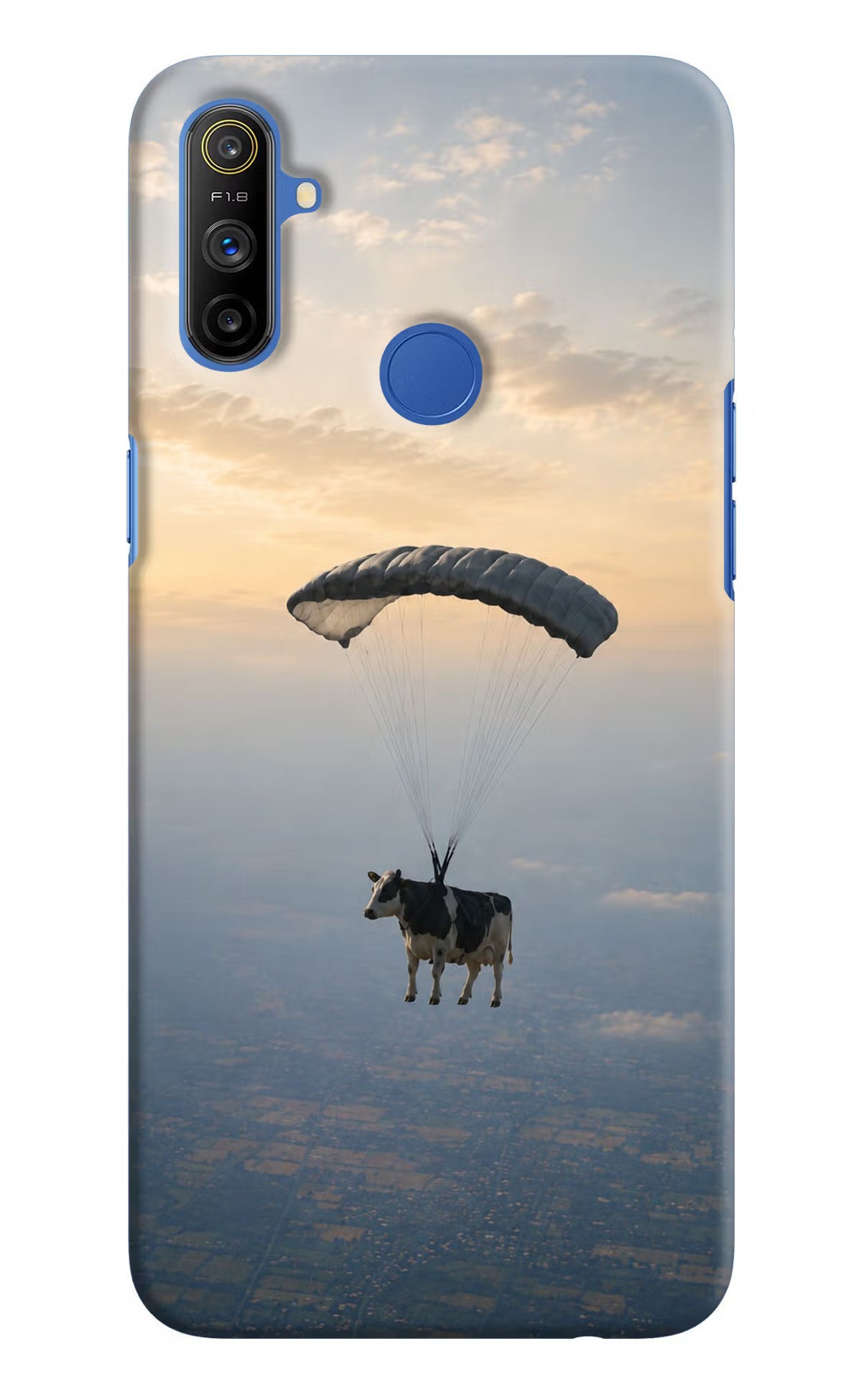 Skydiving Cow Realme Narzo 10A/20A Back Cover - Skydiving Cow Realme Narzo 10A/20A Back Cover Skydiving Cow Realme Narzo 10A/20A Back Cover