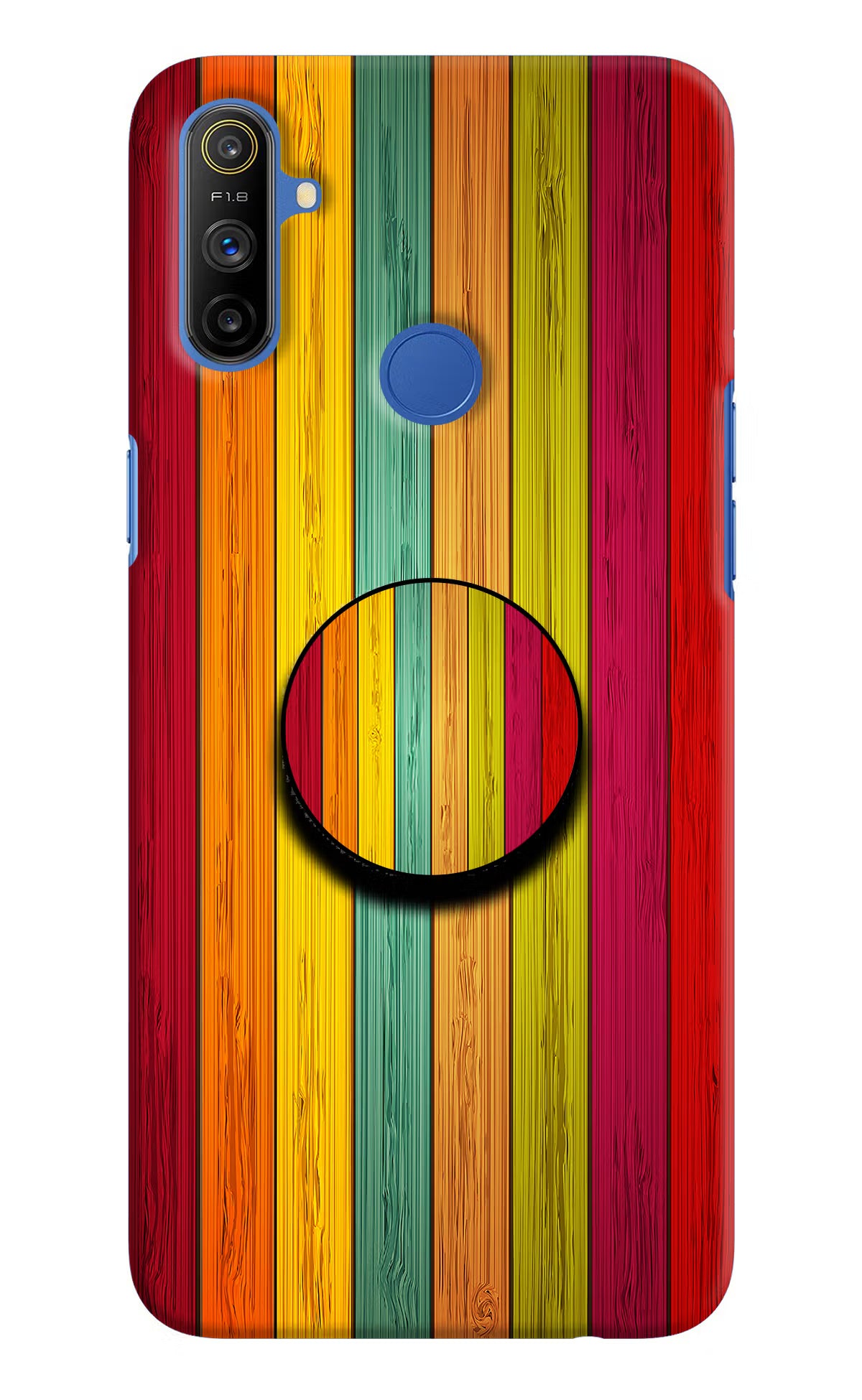 Multicolor Wooden Realme Narzo 10A/20A Pop Case - Multicolor Wooden Realme Narzo 10A/20A Pop Case by Casekaro Multicolor Wooden Realme Narzo 10A/20A Pop Case by Casekaro