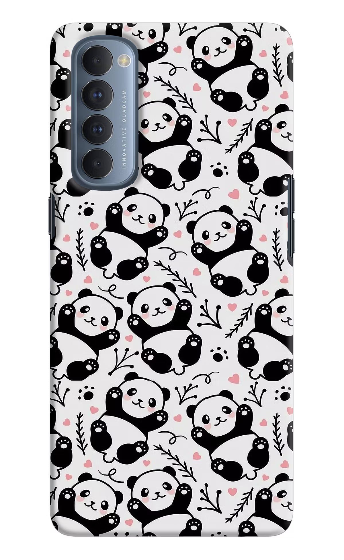 Cute Panda Oppo Reno4 Pro Back Cover - Cute Panda Oppo Reno4 Pro Hard Case Back Cover by Casekaro Cute Panda Oppo Reno4 Pro Hard Case Back Cover by Casekaro