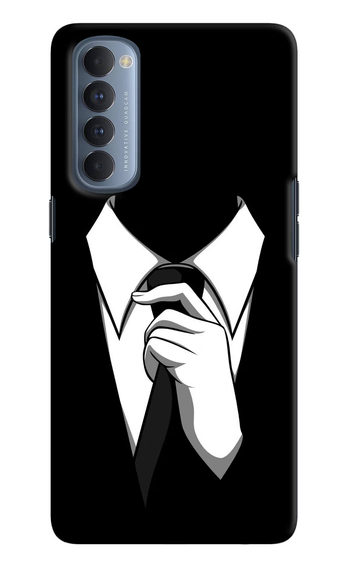 Black Tie Oppo Reno4 Pro Back Cover - Black Tie Oppo Reno4 Pro Hard Case Back Cover by Casekaro Black Tie Oppo Reno4 Pro Hard Case Back Cover by Casekaro