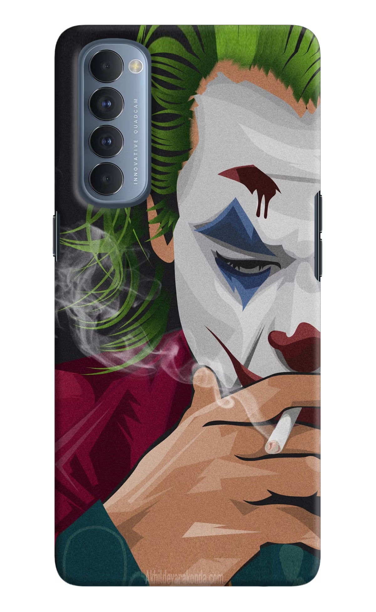 Joker Smoking Oppo Reno4 Pro Back Cover - Joker Smoking Oppo Reno4 Pro Hard Case Back Cover by Casekaro Joker Smoking Oppo Reno4 Pro Hard Case Back Cover by Casekaro