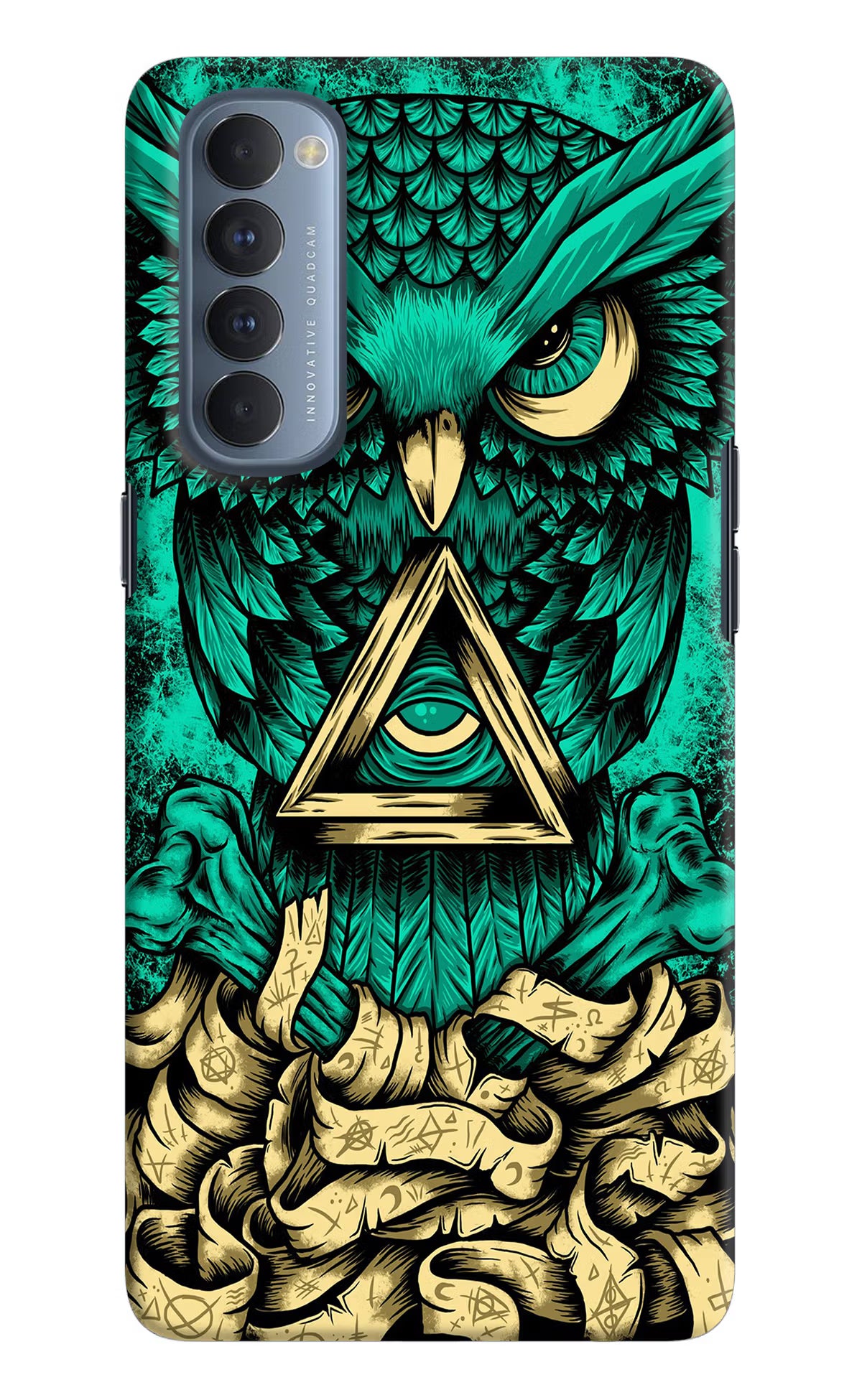 Green Owl Oppo Reno4 Pro Back Cover - Green Owl Oppo Reno4 Pro Hard Case Back Cover by Casekaro Green Owl Oppo Reno4 Pro Hard Case Back Cover by Casekaro