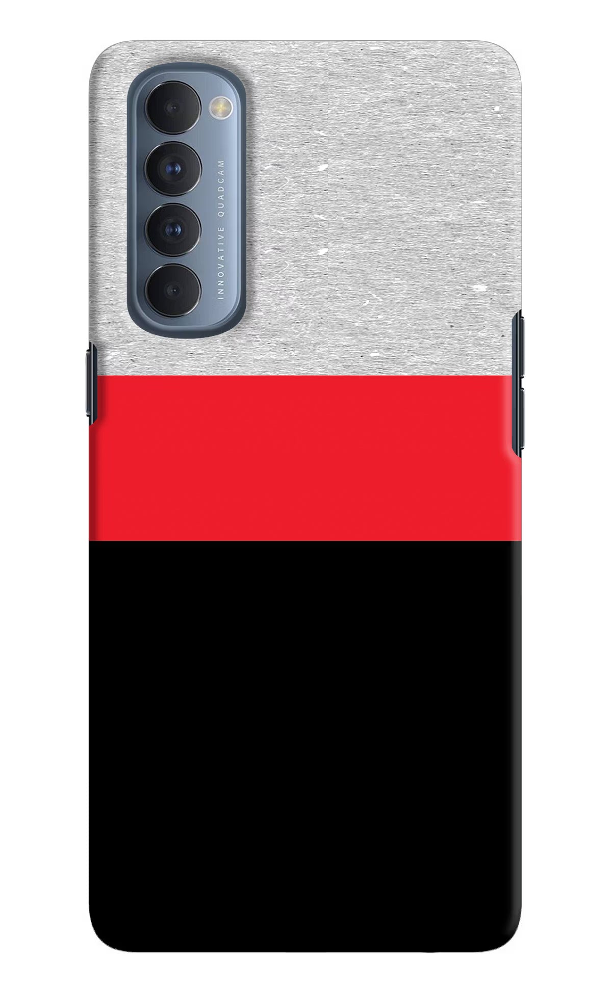 Tri Color Pattern Oppo Reno4 Pro Back Cover - Tri Color Pattern Oppo Reno4 Pro Hard Case Back Cover by Casekaro Tri Color Pattern Oppo Reno4 Pro Hard Case Back Cover by Casekaro