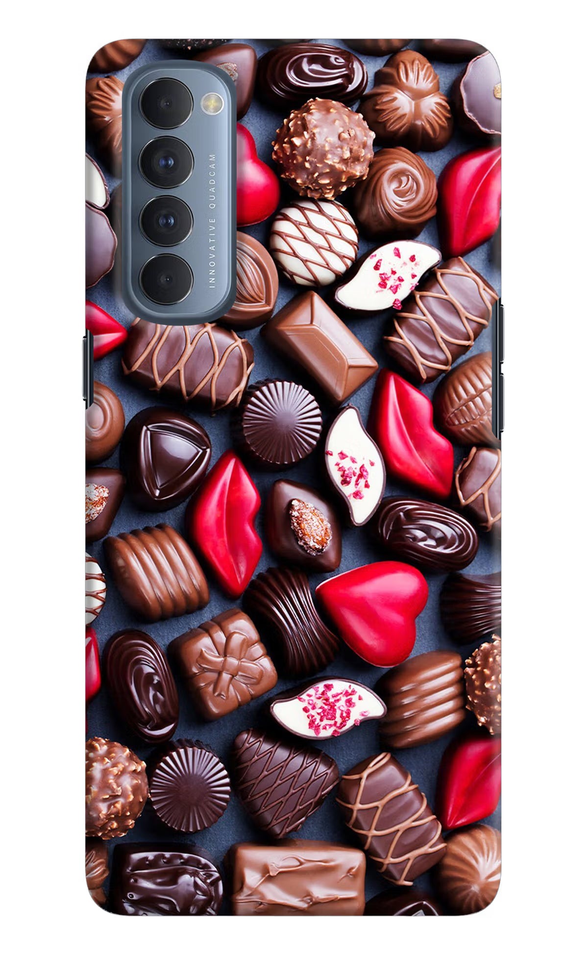 Chocolates Oppo Reno4 Pro Back Cover - Chocolates Oppo Reno4 Pro Hard Case Back Cover by Casekaro Chocolates Oppo Reno4 Pro Hard Case Back Cover by Casekaro